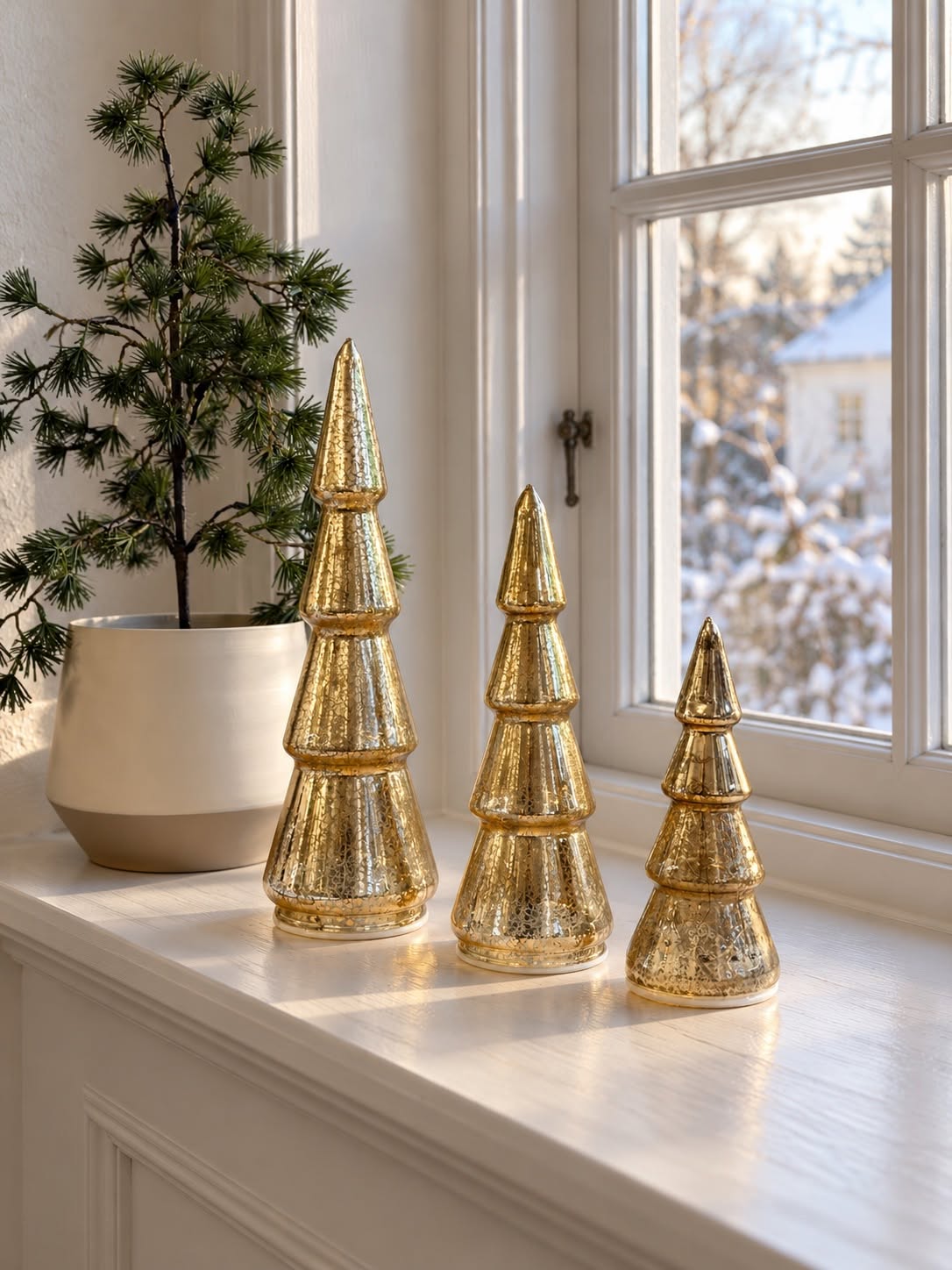 Juletræer med LED lys - Sæt med 3 størrelser