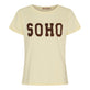 T-shirt SOHO i gul med brun tekst