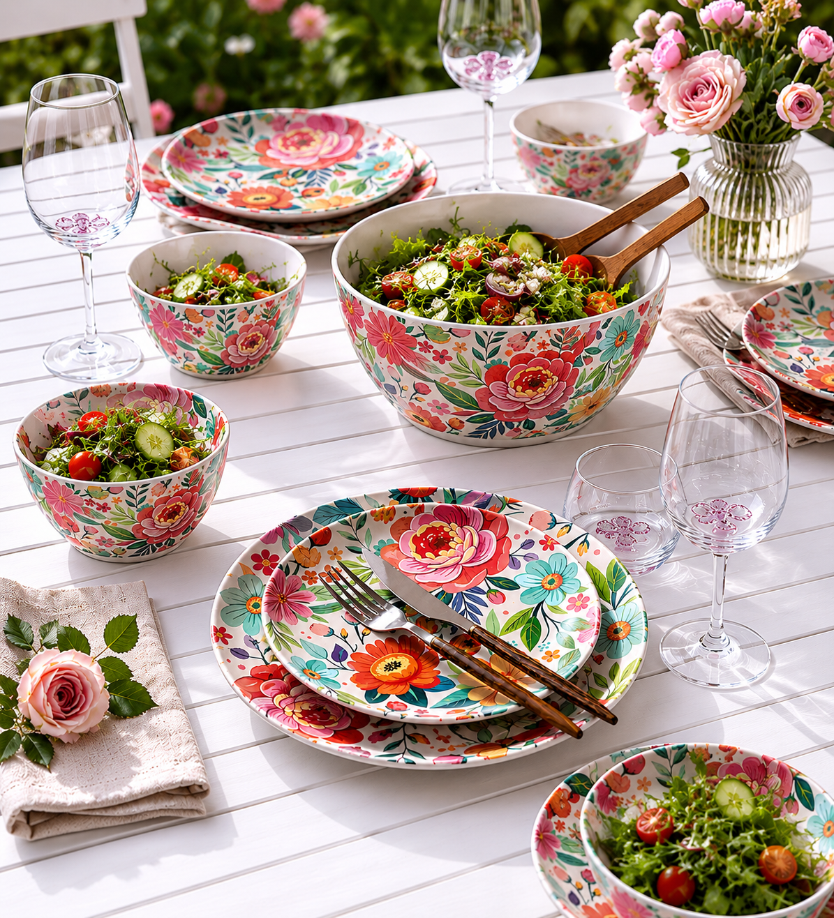 Tallerken flower melamin