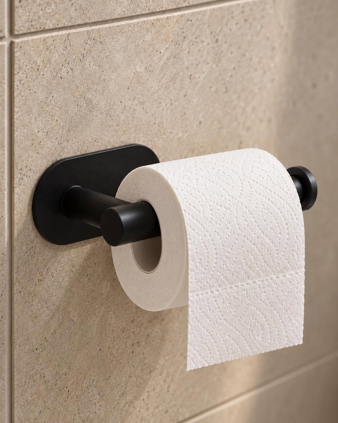Toiletrulleholder Sort – Væghængt i Sort Metal