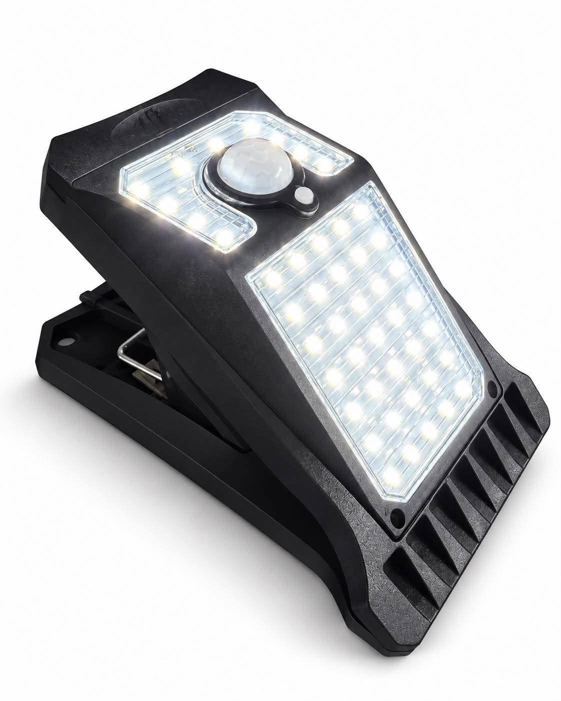 Clip-on lampe med solar og censor – udendørs lys