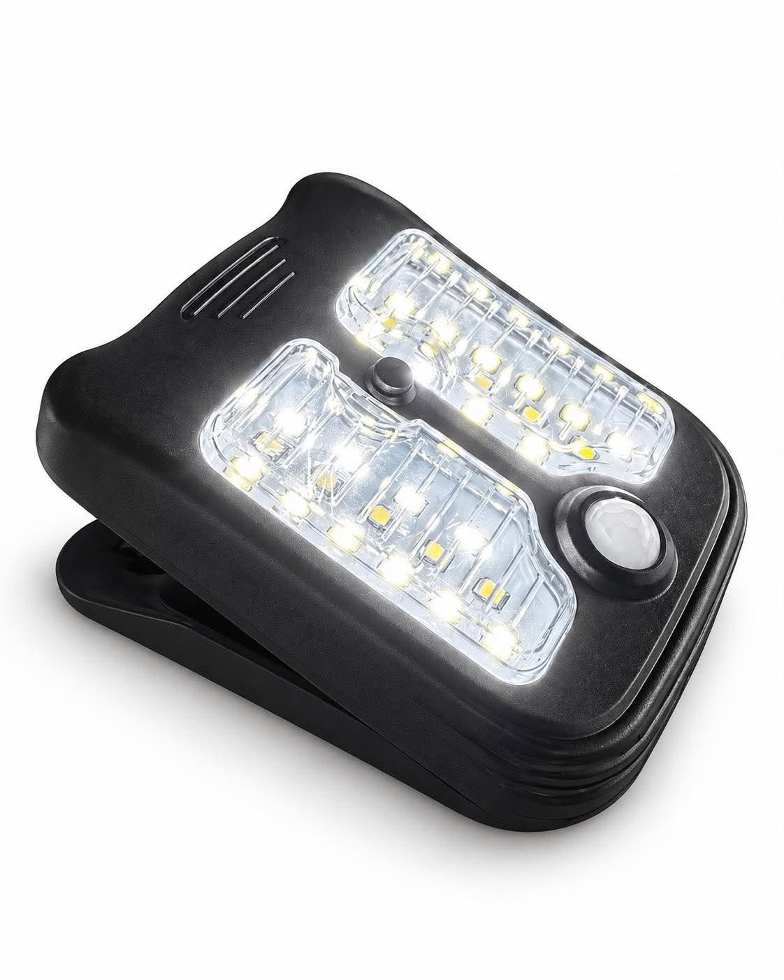 Clip-on lampe med solar og sensor