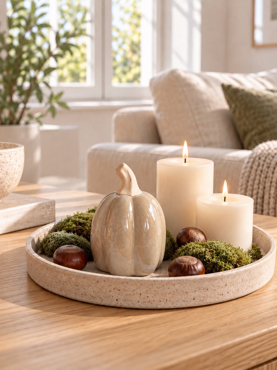 Græskar keramik – beige