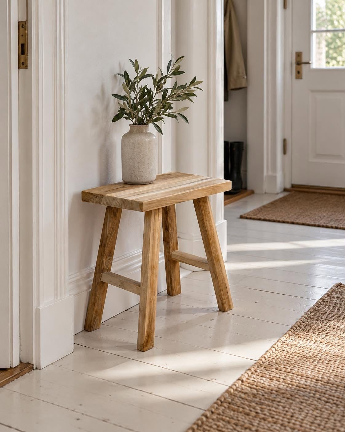 Skammel teak – natur teak