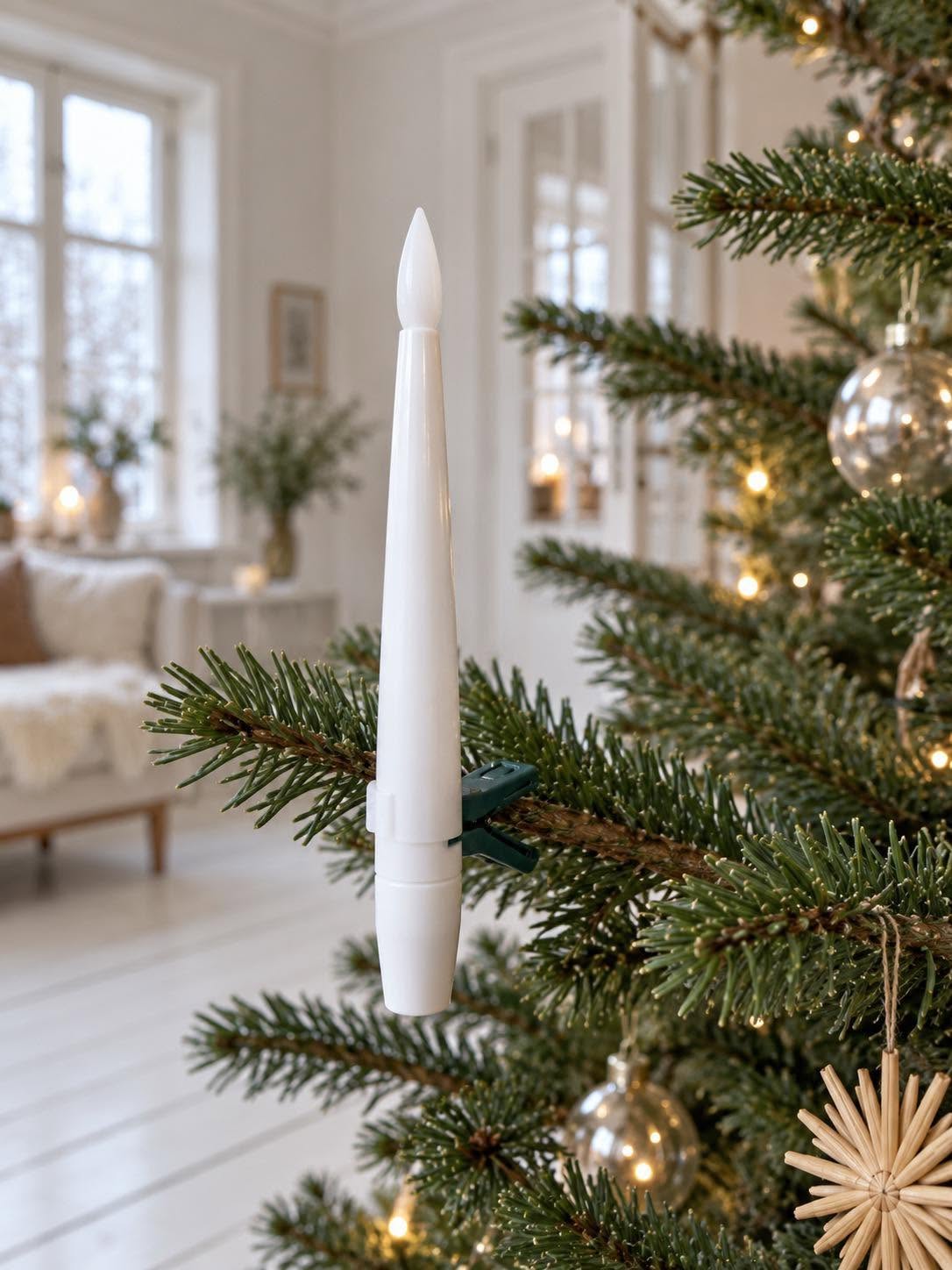 Juletræslys med fjernbetjening - pakke med 10 stk