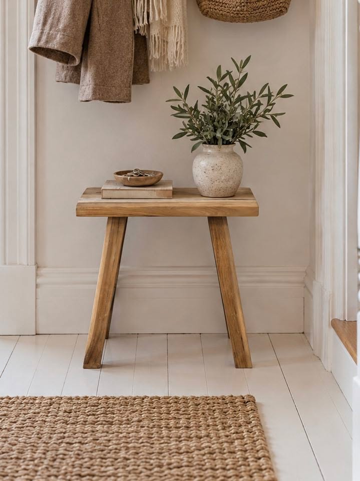 Skammel teak – natur teak