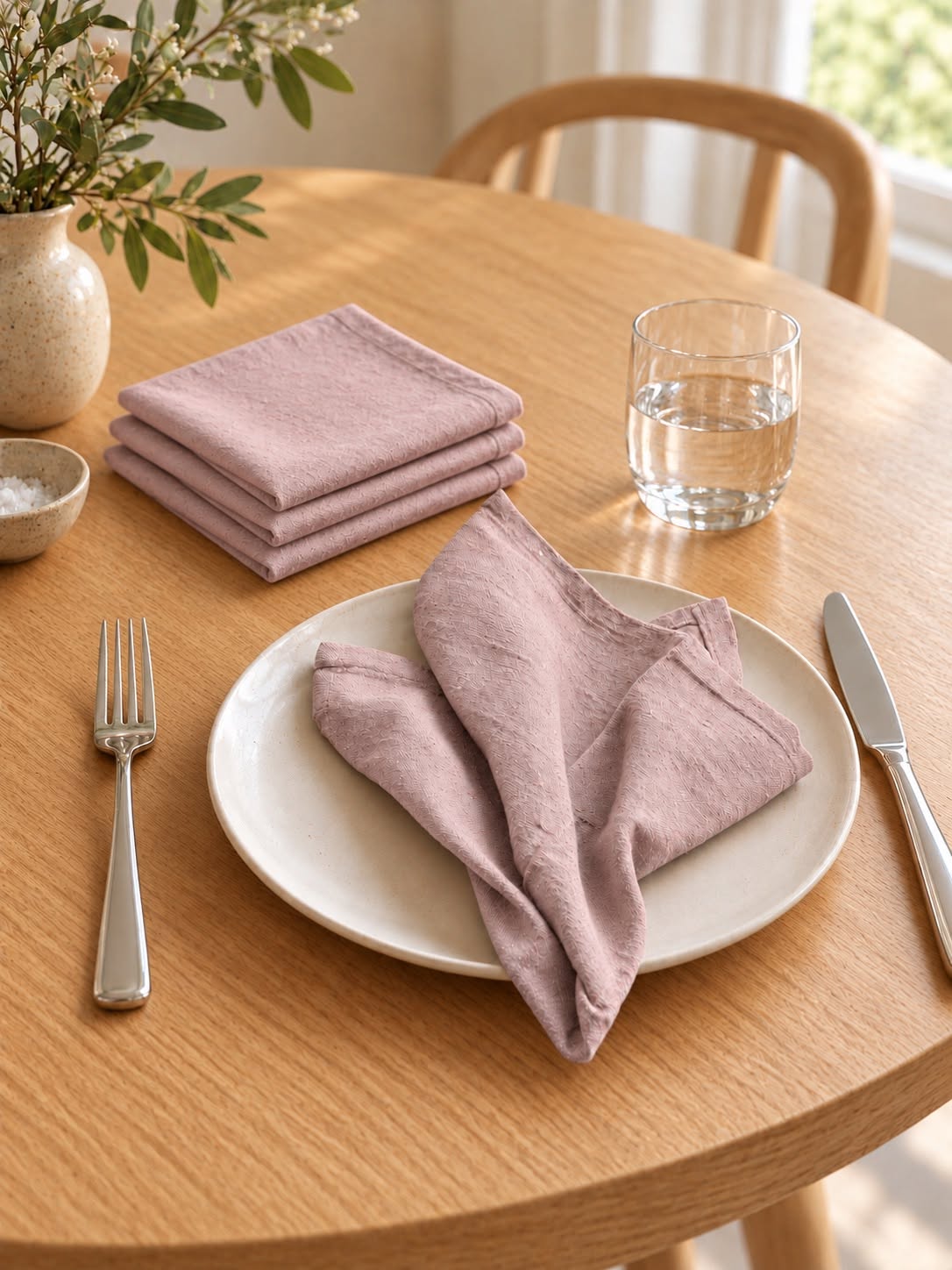 Mundservietter 4 stk - Rosa