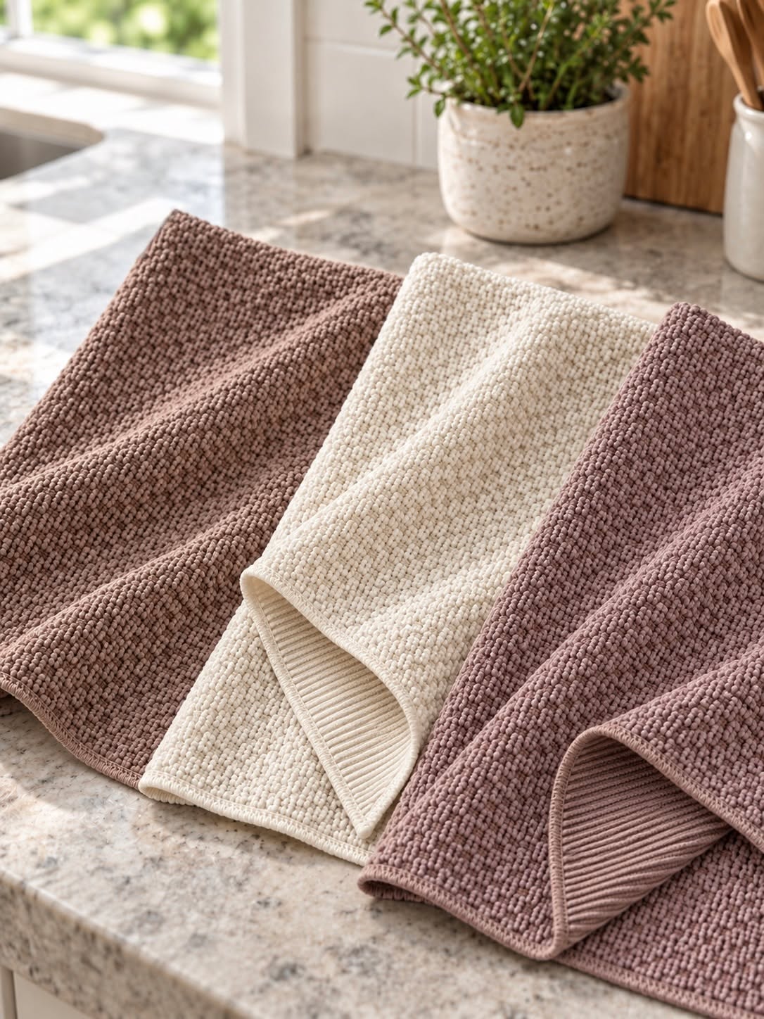 Viskestykker 3 stk microfiber - Mokka