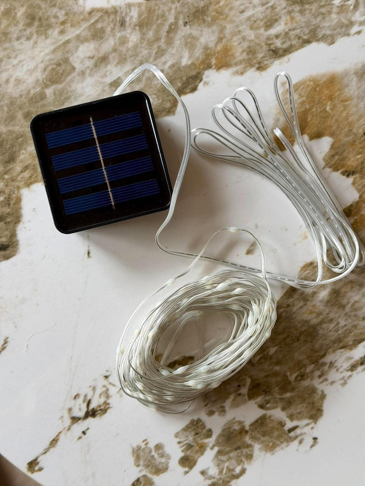 Solcelle lyskæde med 120 varm hvide LED og 8 funktioner