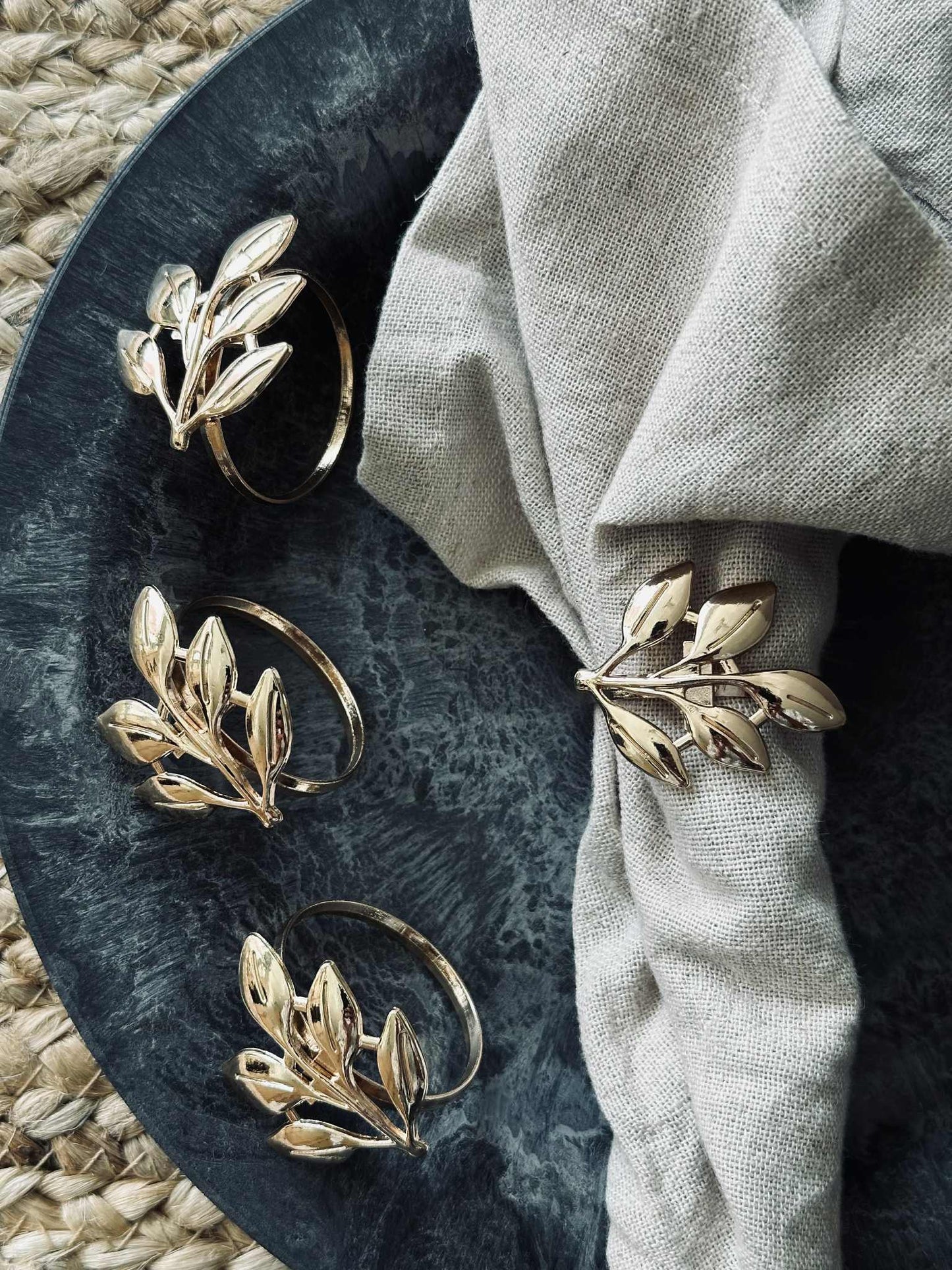 Servietringe - Golden 4 stk.