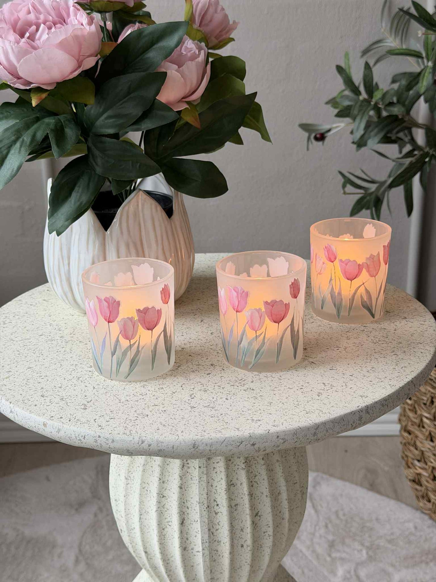 Lysestager Tulipaner 3stk.