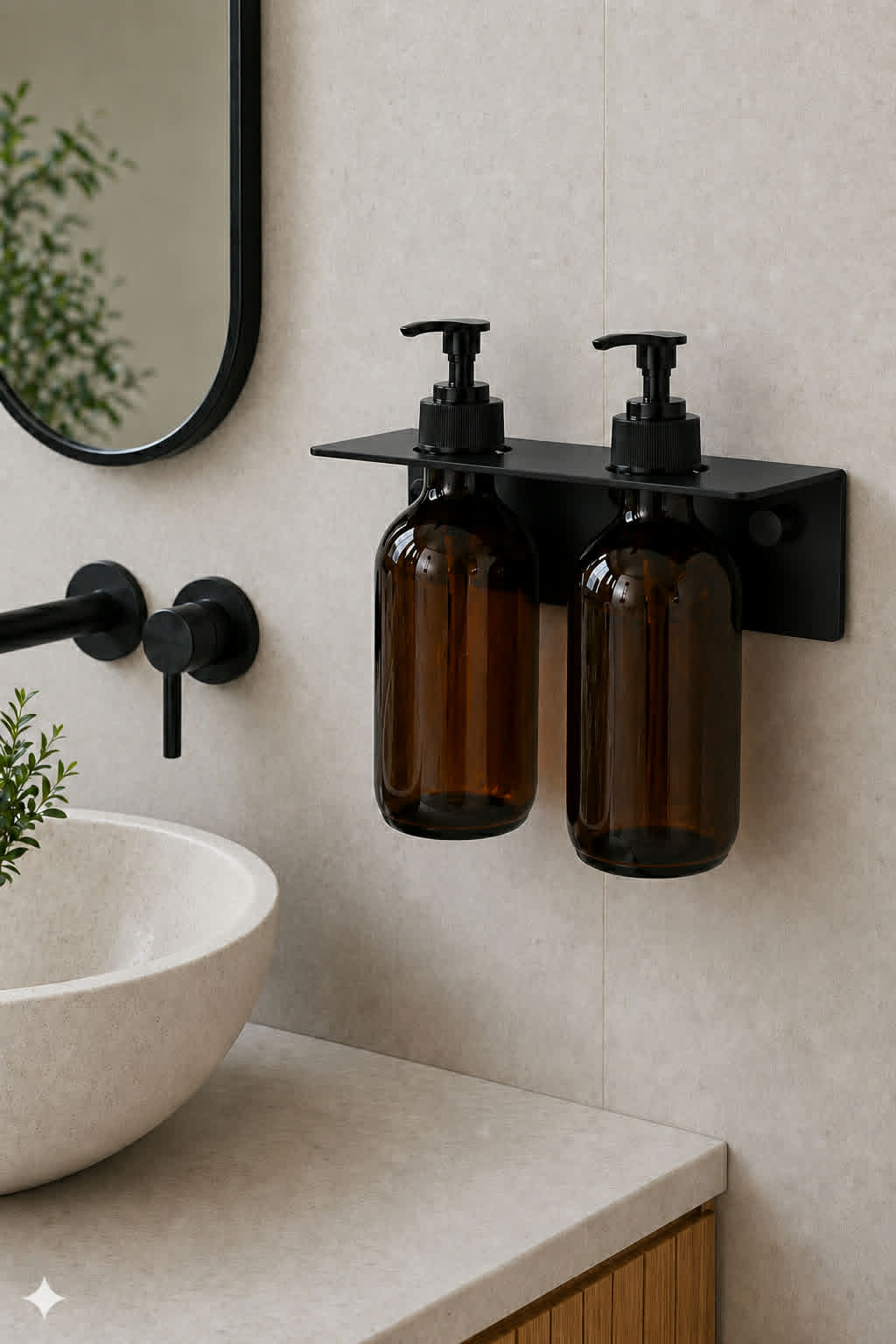 Dobbelt ophæng til dispenser - Black