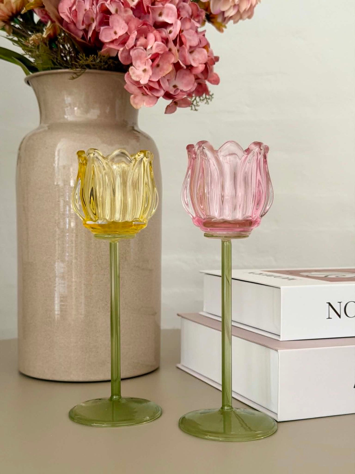 Lysestager Tulipan - Rosa