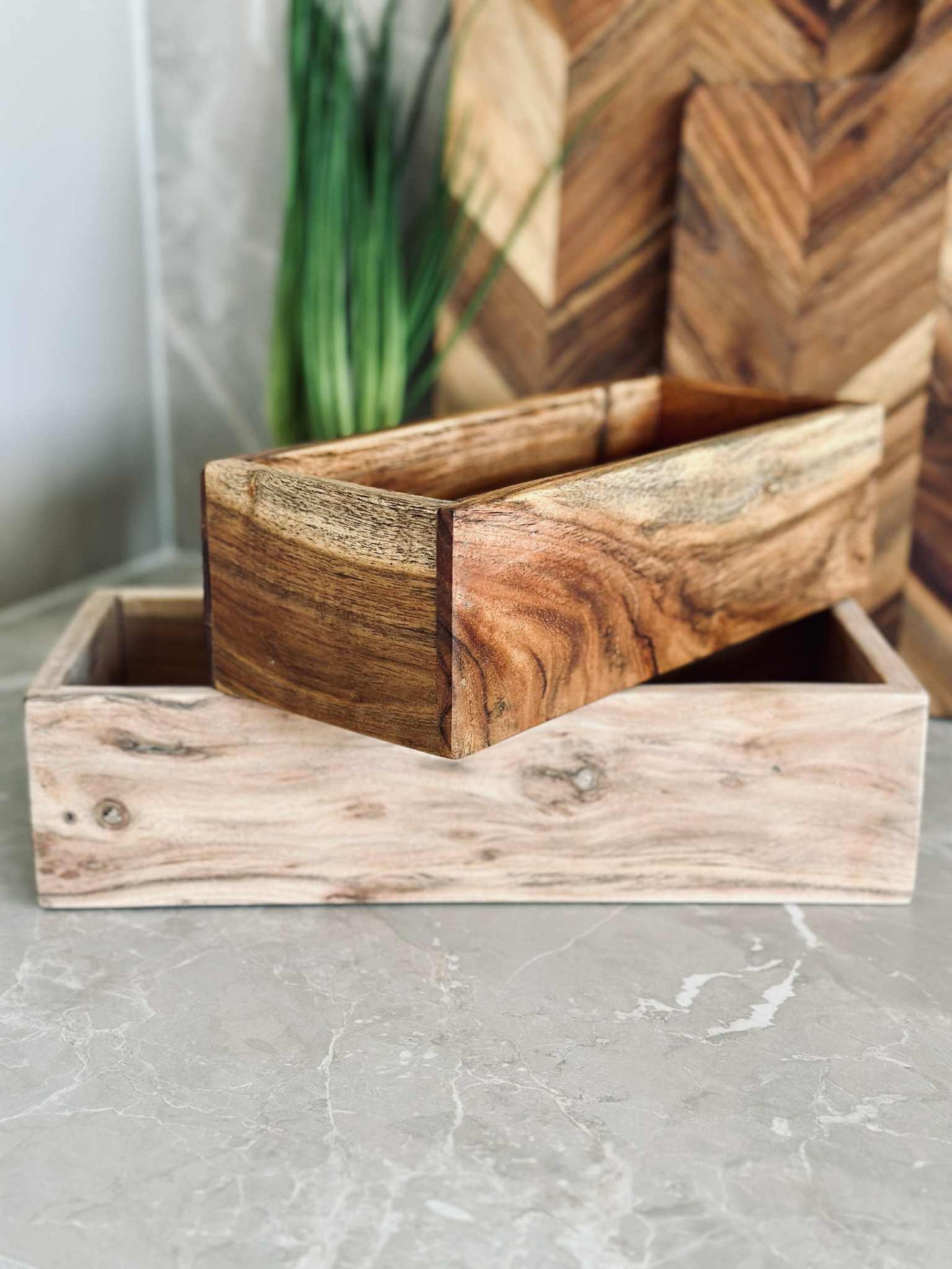 Kasser Akacie - Sæt med 2 stk.