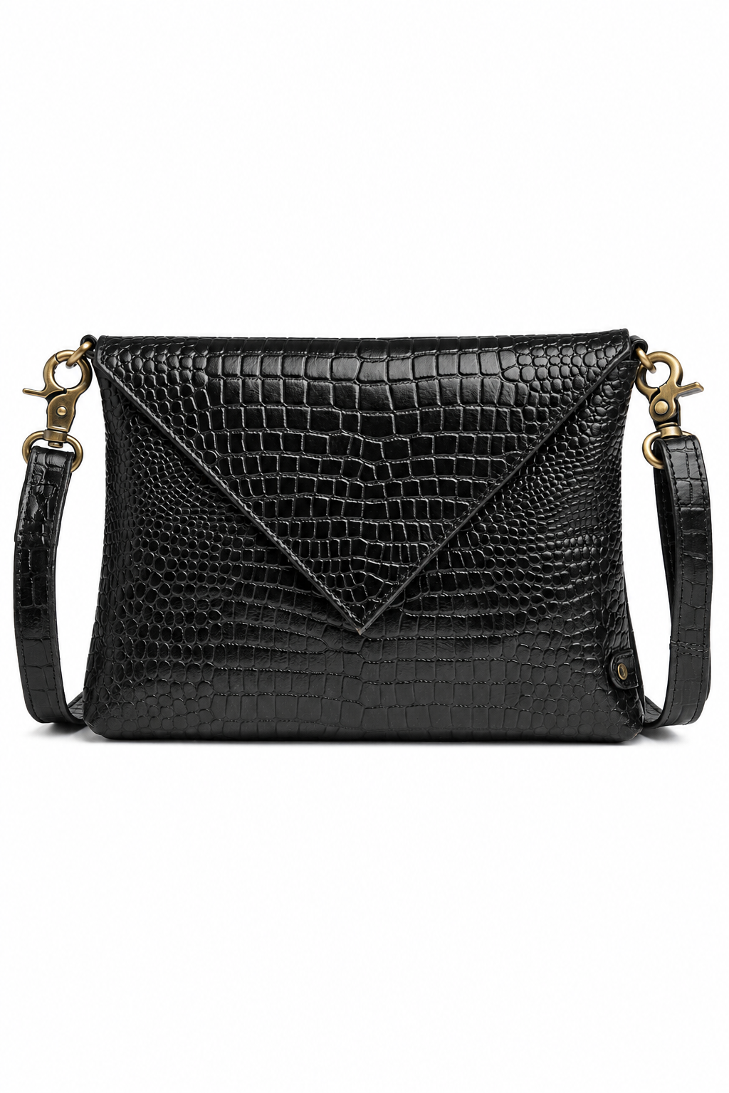 Clutch croco i skind - Black