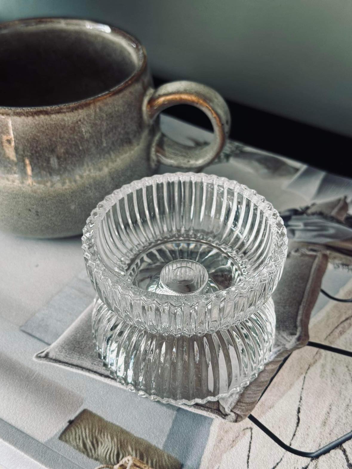 Lysestage - Vendbar klar glas