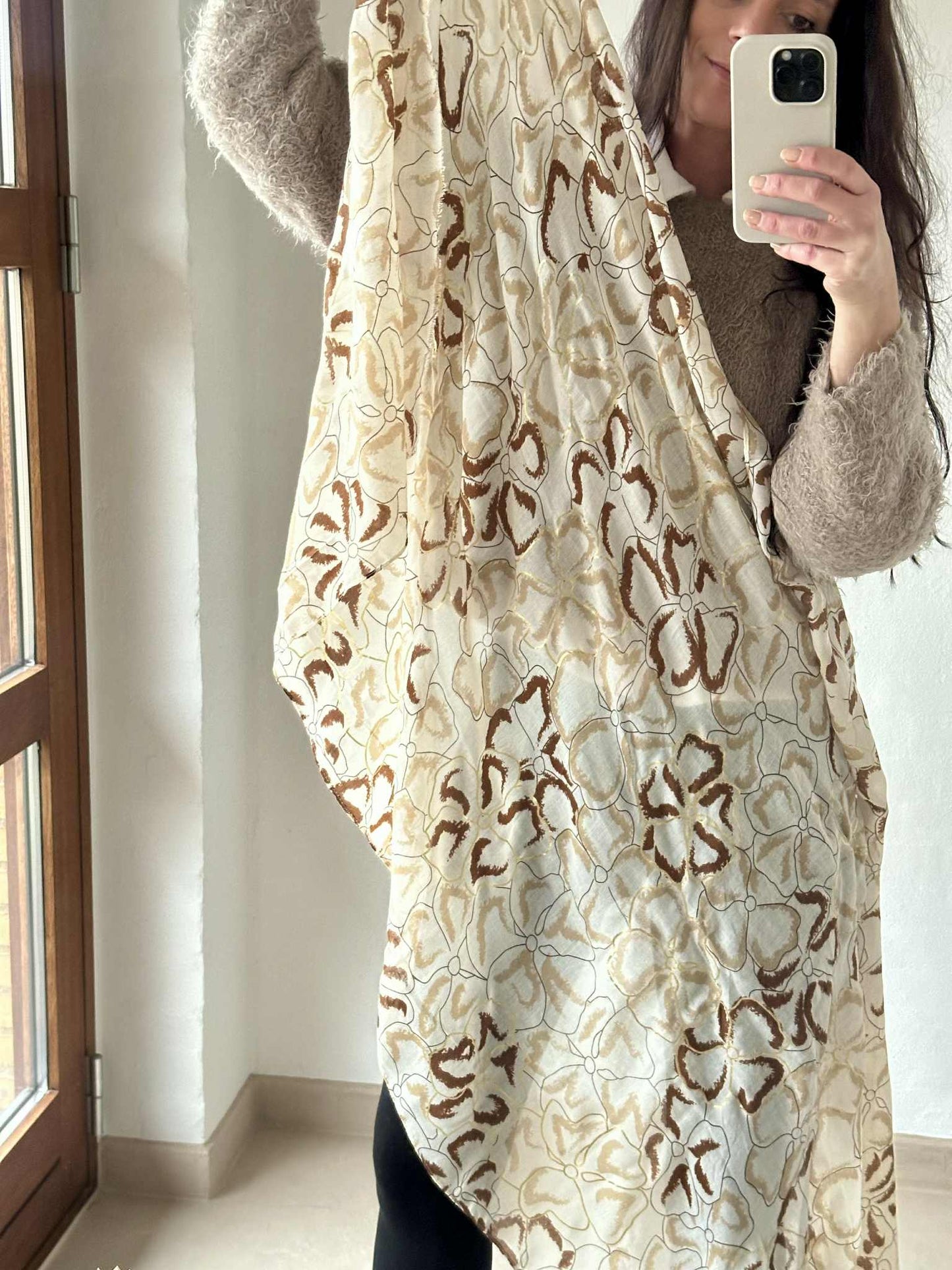 Tørklæde Medina - beige / gold