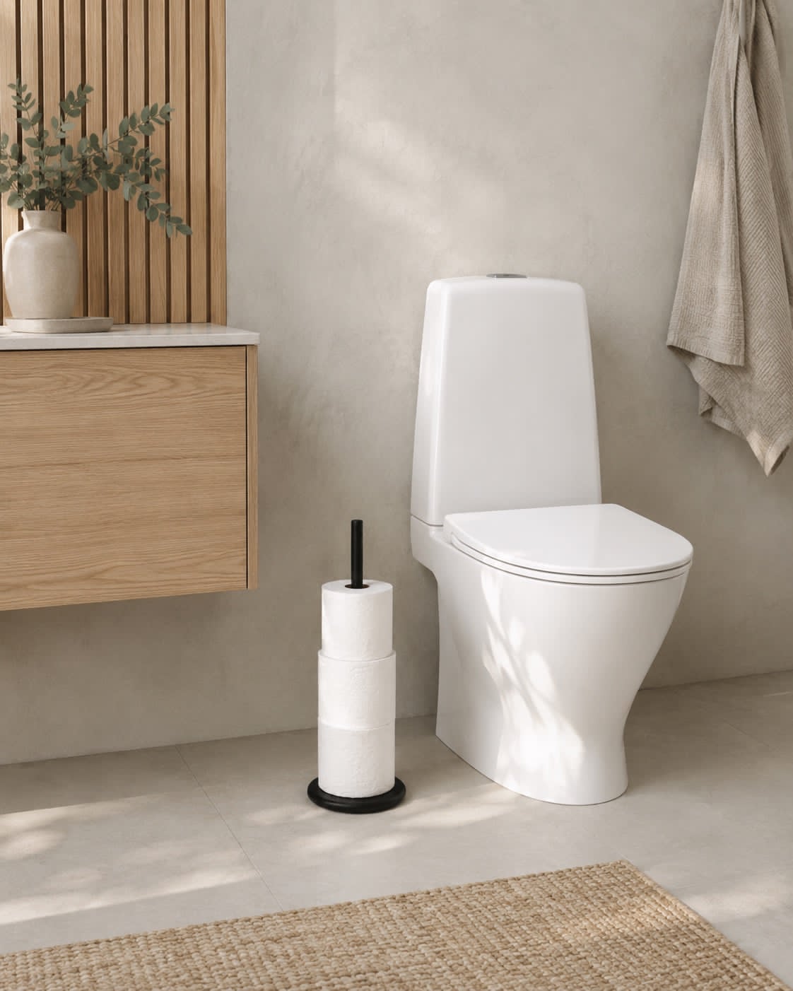 Toiletrulleholder - Sort metal