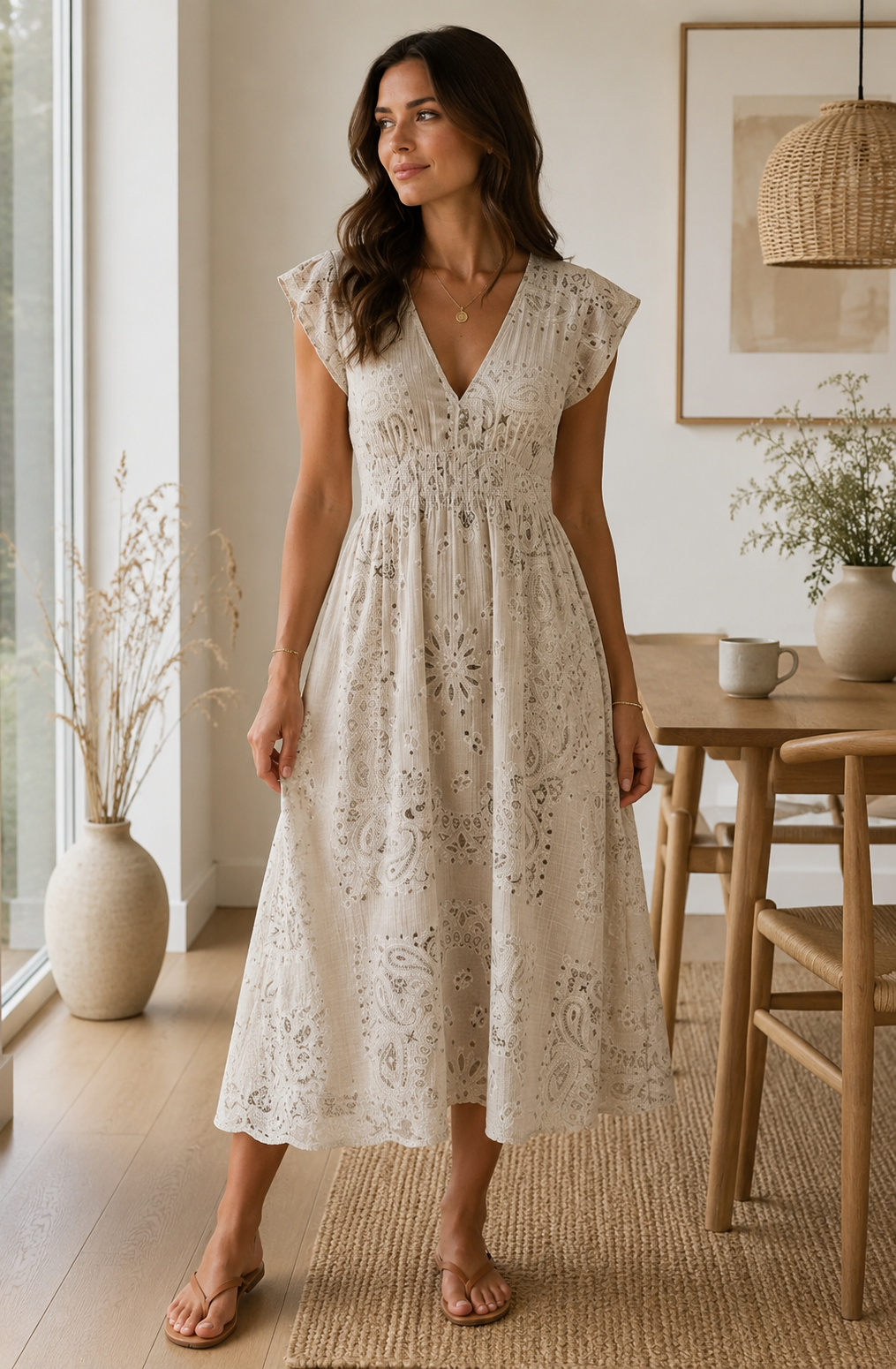 Kjole summer cotton - Beige