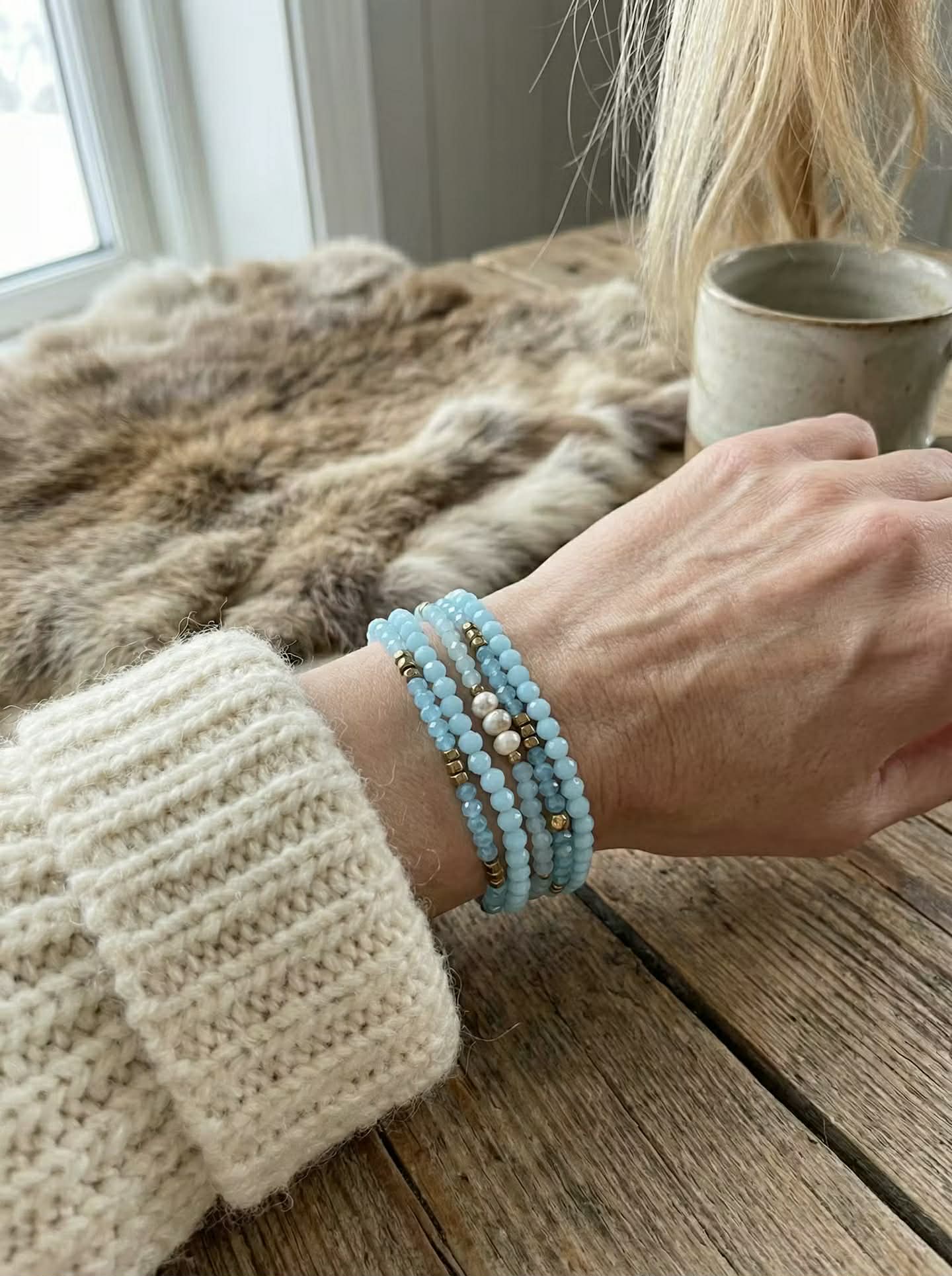 Armbånd MICHELLE Soft Blue / Mix - 5 stk
