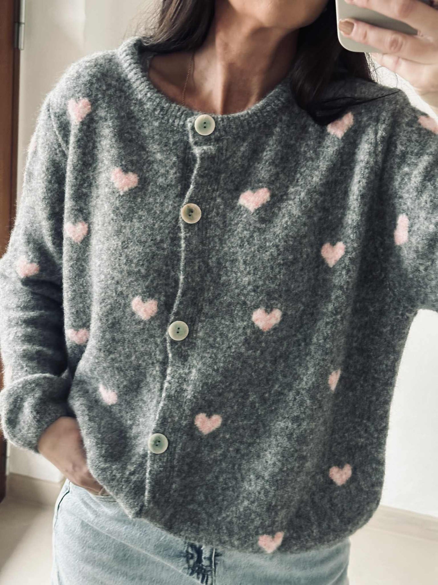 Cardigan Alpaga - Hjerter