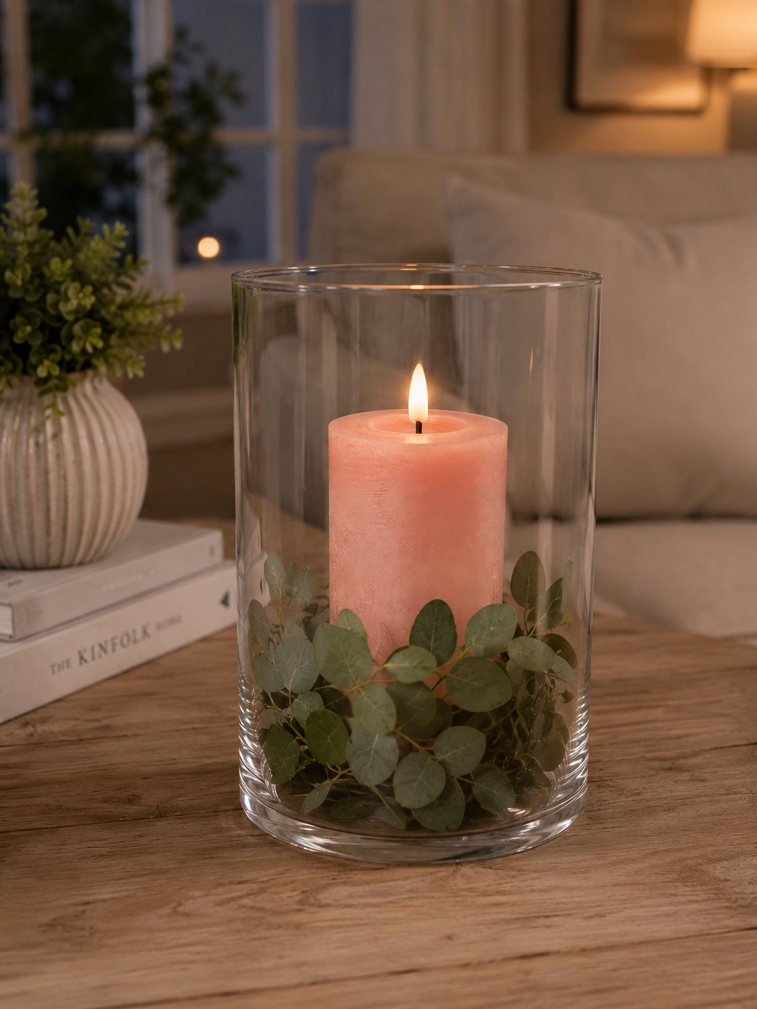 LED Bloklys 7,5x10 cm - Old rose