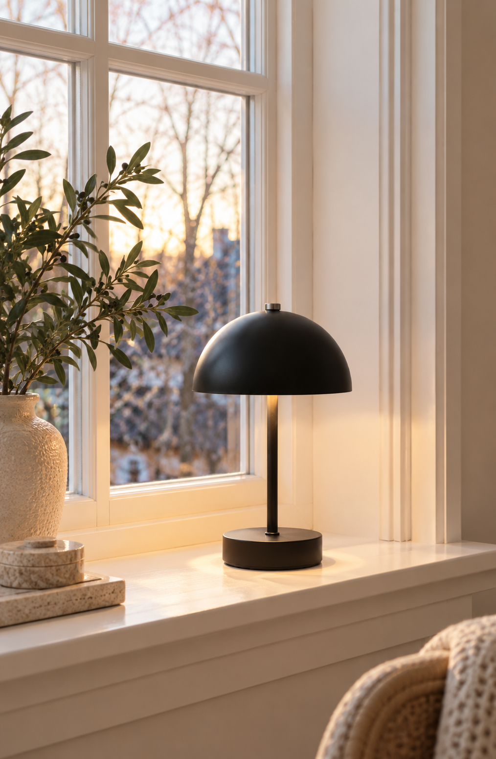 Bordlampe med touch - Sort