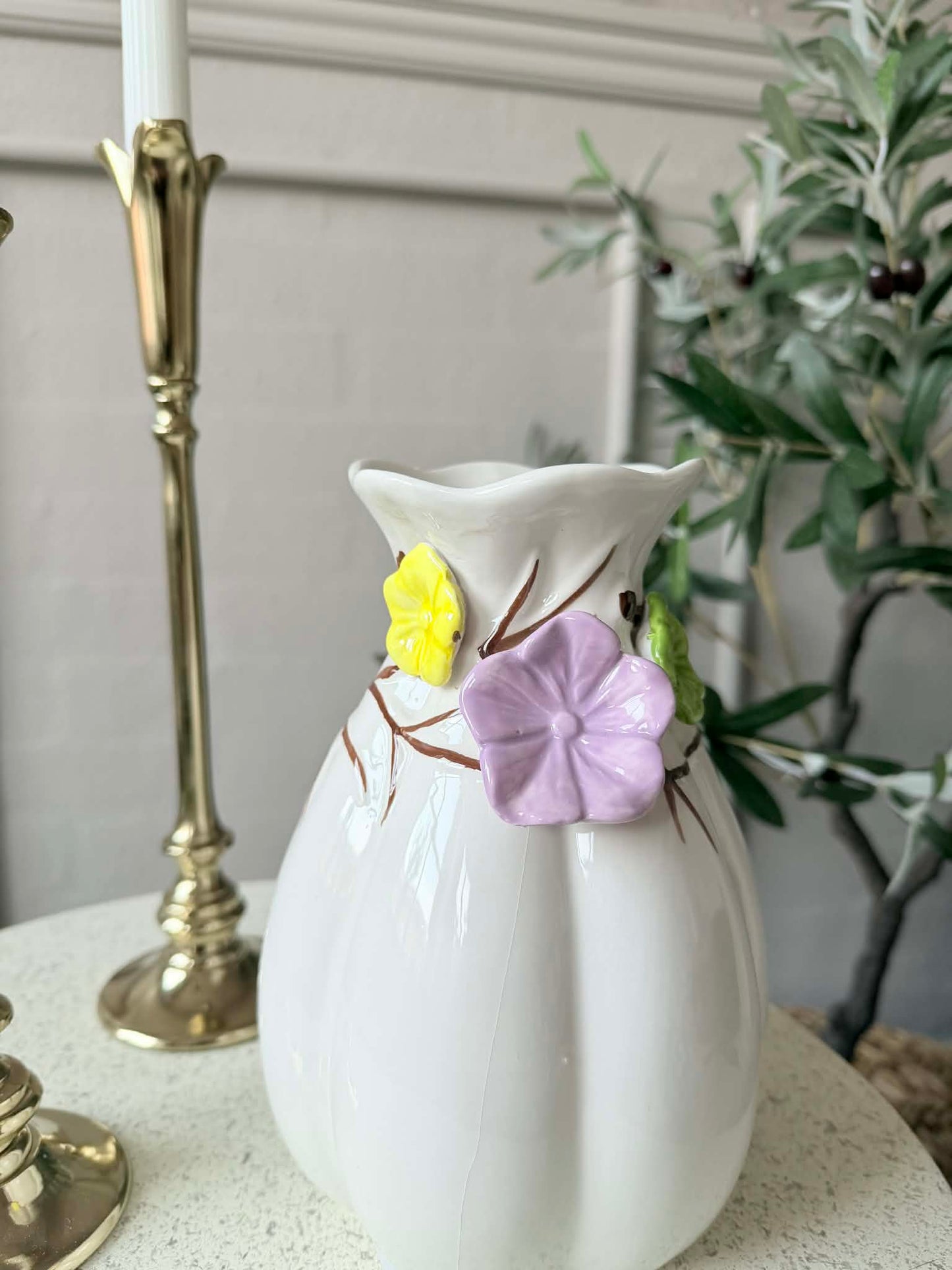 Vase med deko - Hvid eller Grøn