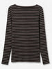Bluse Ingrid - mocca stribe Cashmere mix
