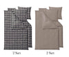 Sengesæt, 4 Sæt - Södahl Sampak - 2x Bubbles Ash & 2x Zen Taupe