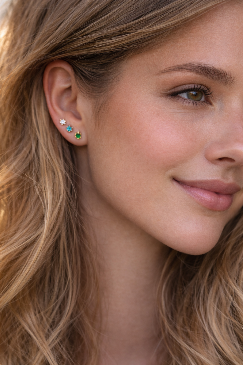 Mix box GIA - Emerald, Blå og Klar - forgyldt