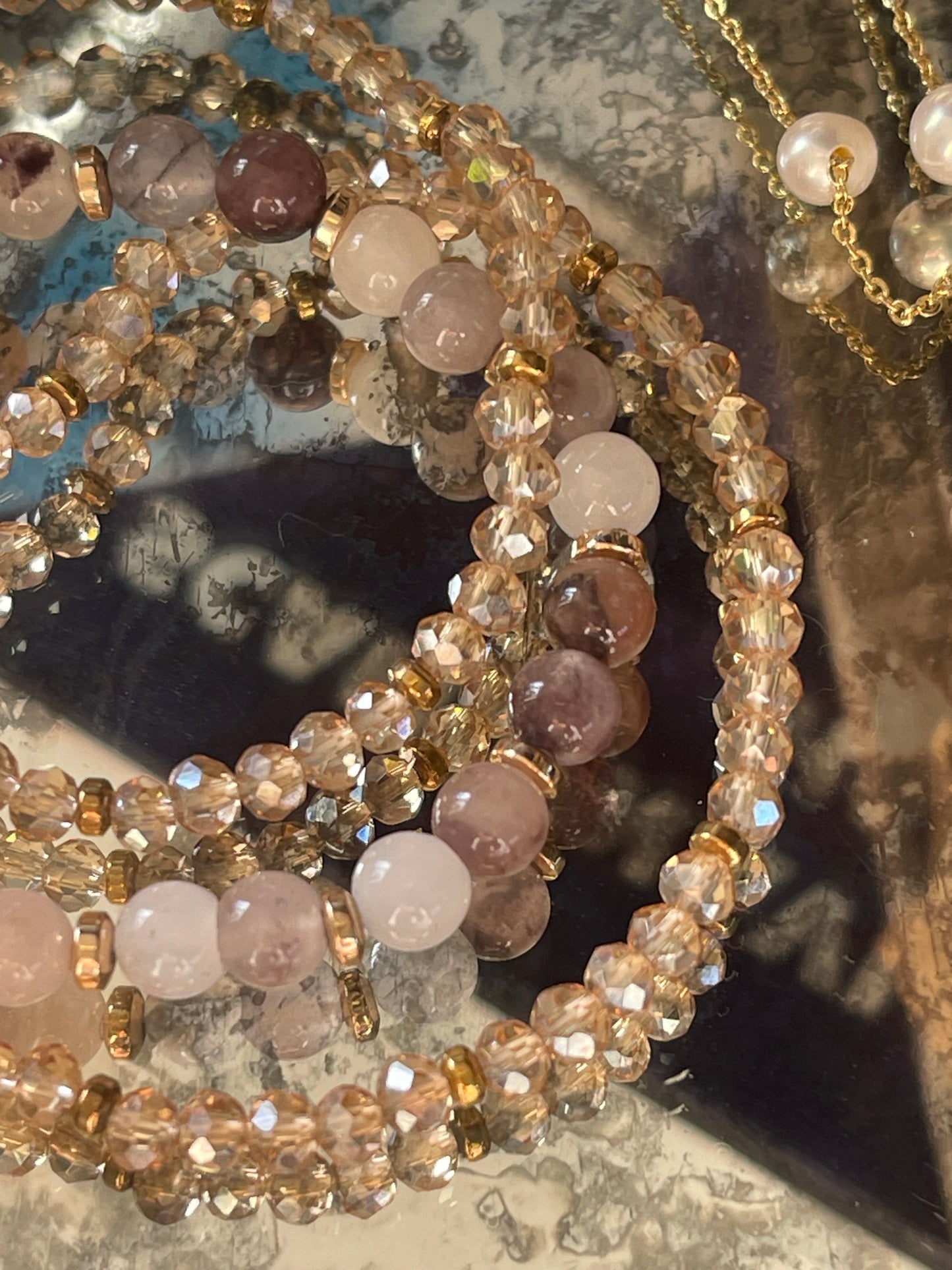 Armbånd Luna Blush Mix / Natur – Sæt med 3 stk