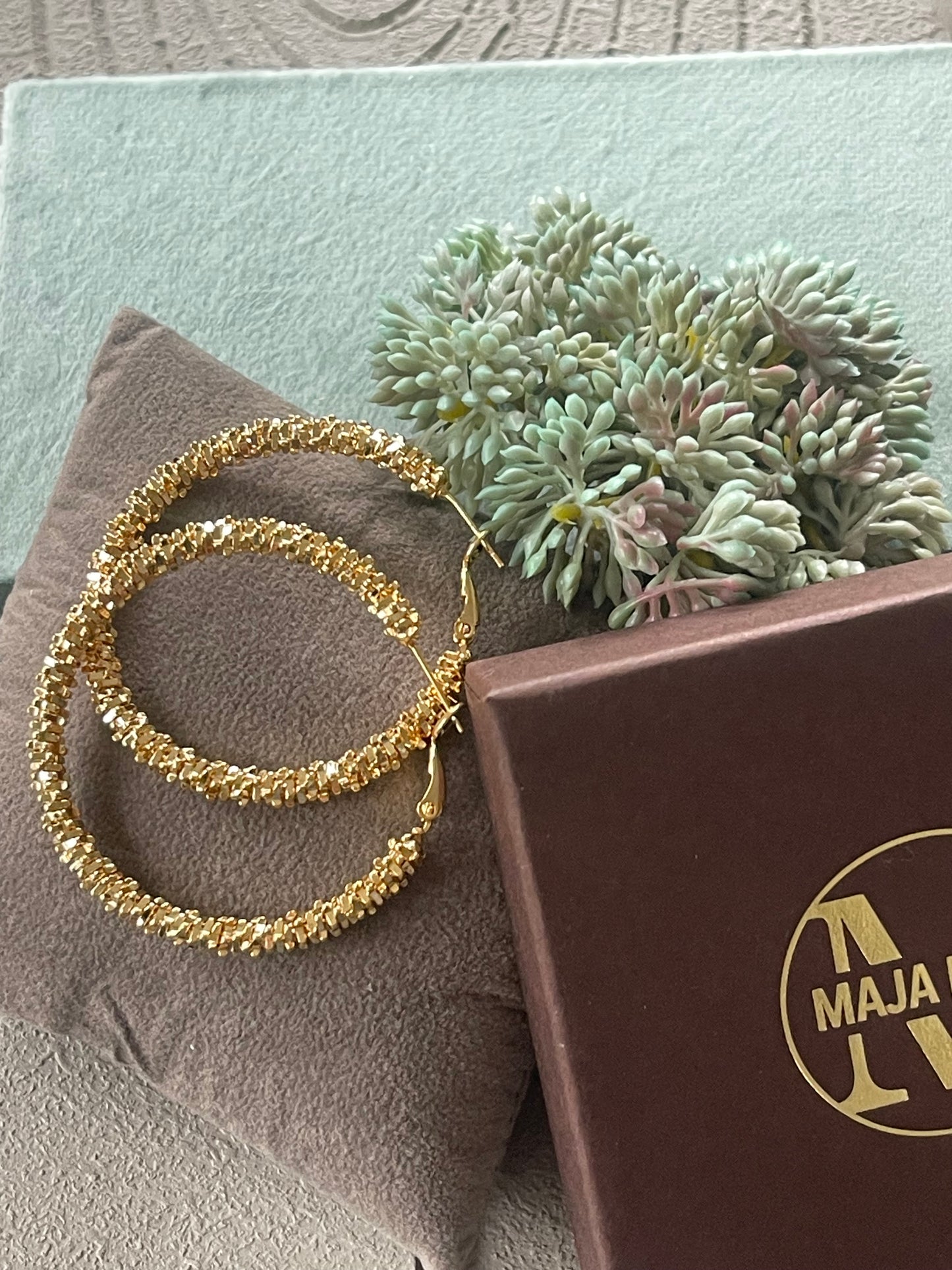 Øreringe INA Hoops Large - 18K forgyldt