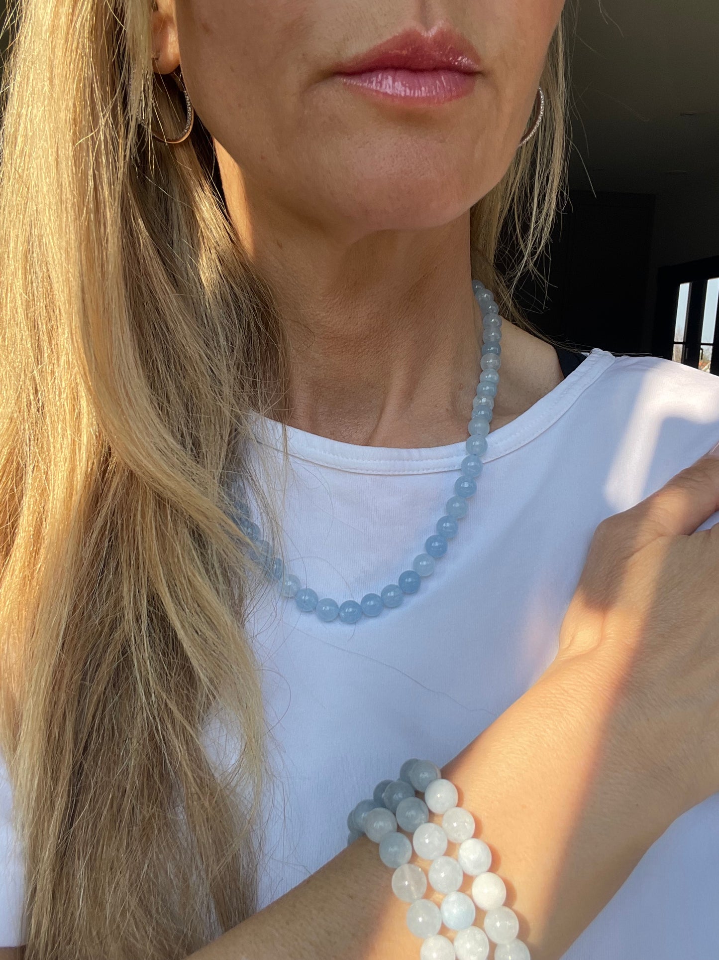 Halskæde Mary Ice blue