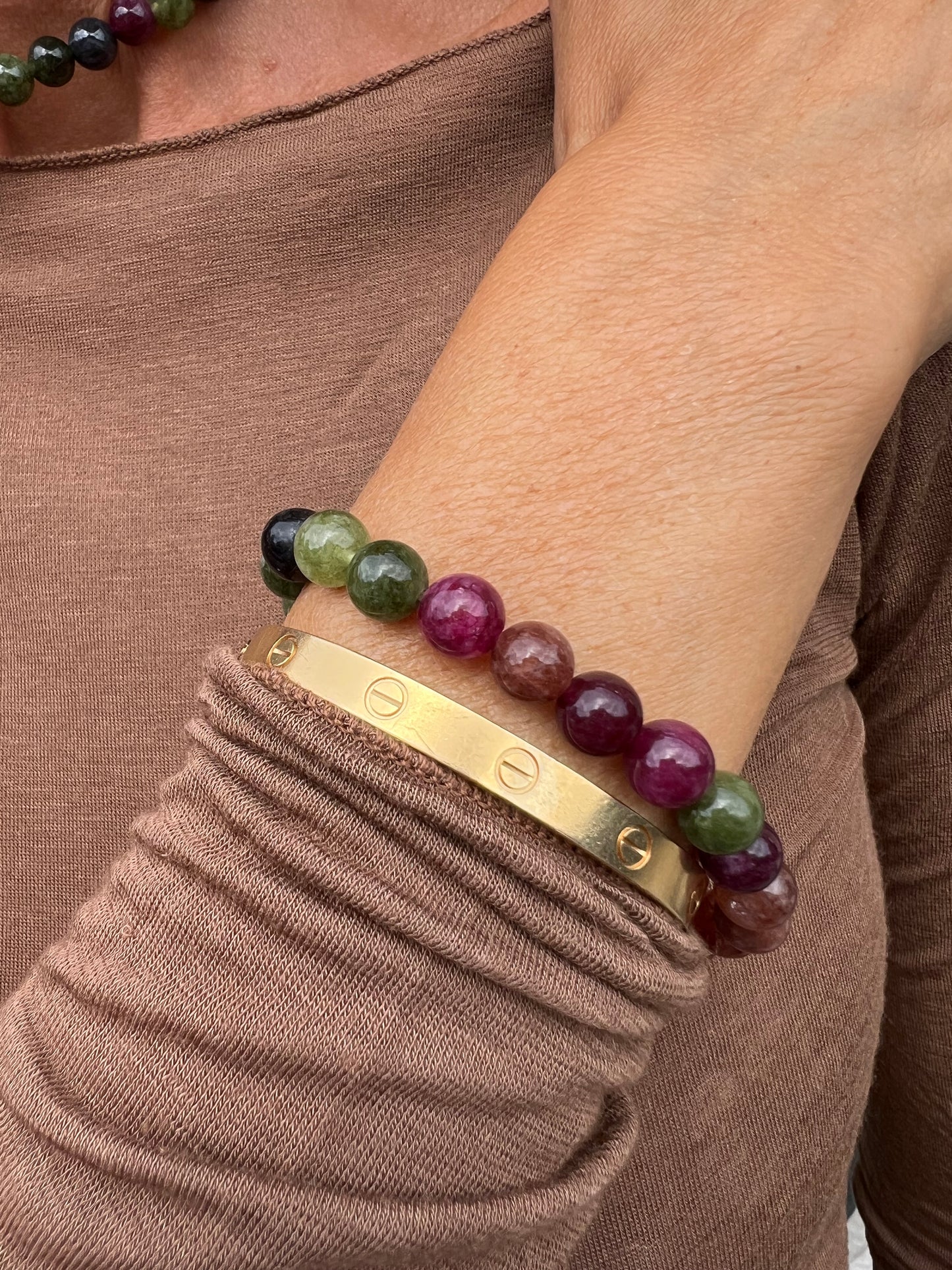 Armbånd Mary Emerald/Berry Mix