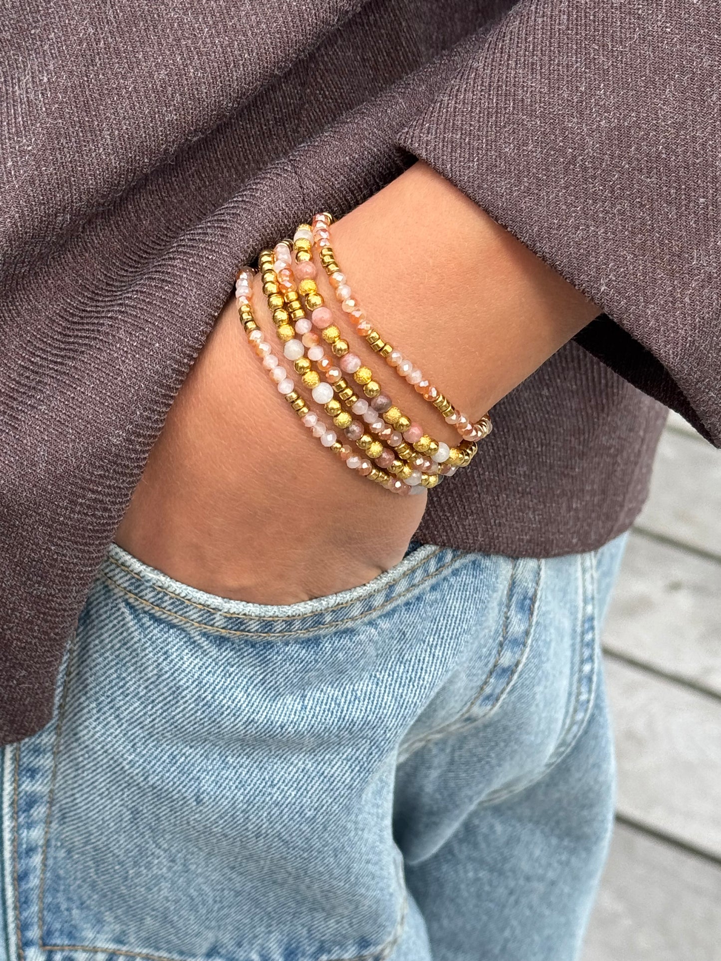 Armbånd Ofelia Natur - Sæt med 5 armbånd