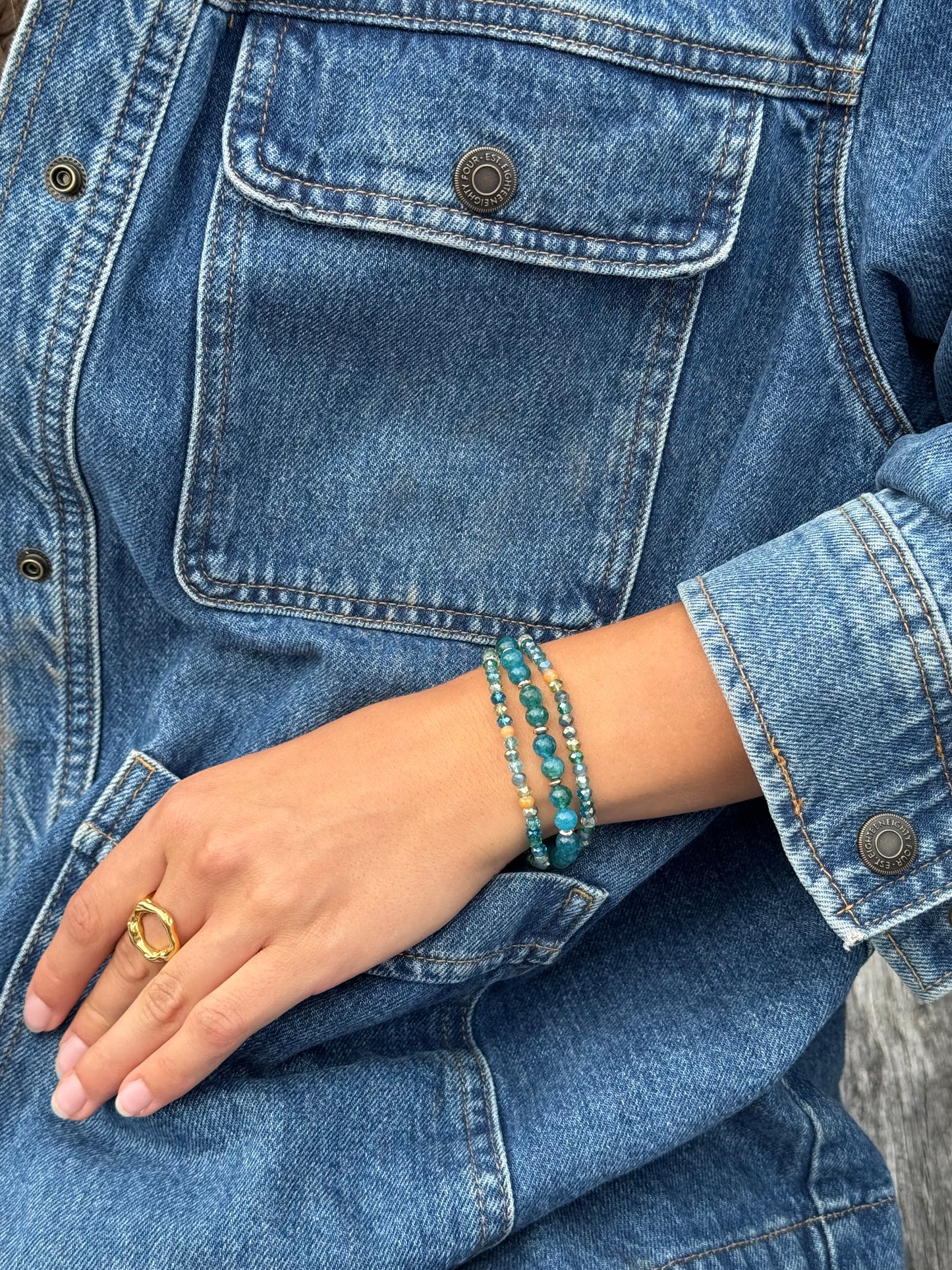 Armbånd Luna Sea Green – Sæt med 3 stk