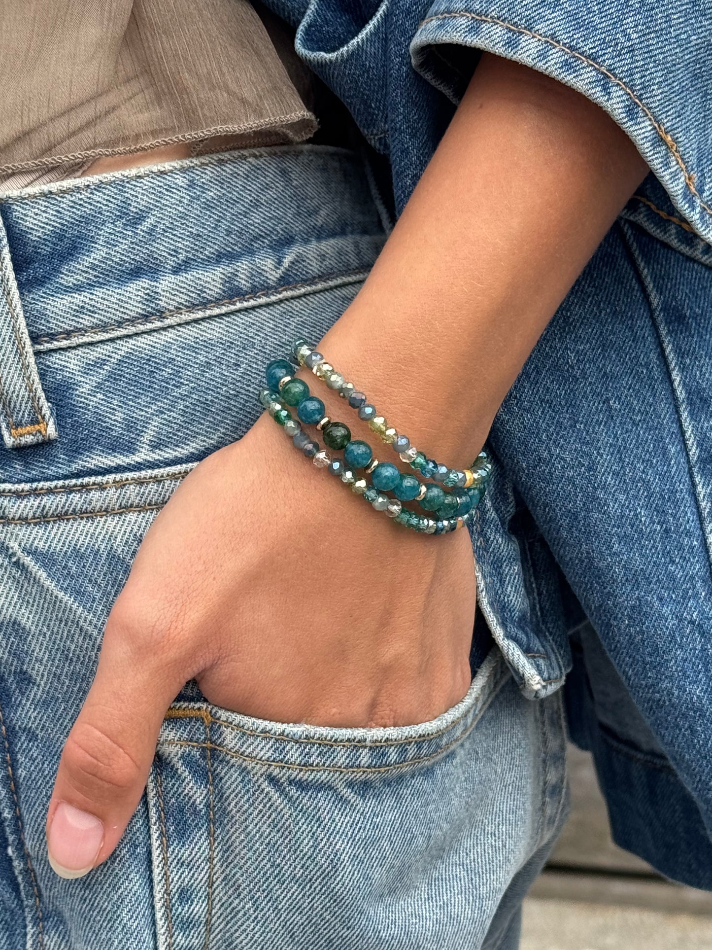 Armbånd Luna Sea Green – Sæt med 3 stk