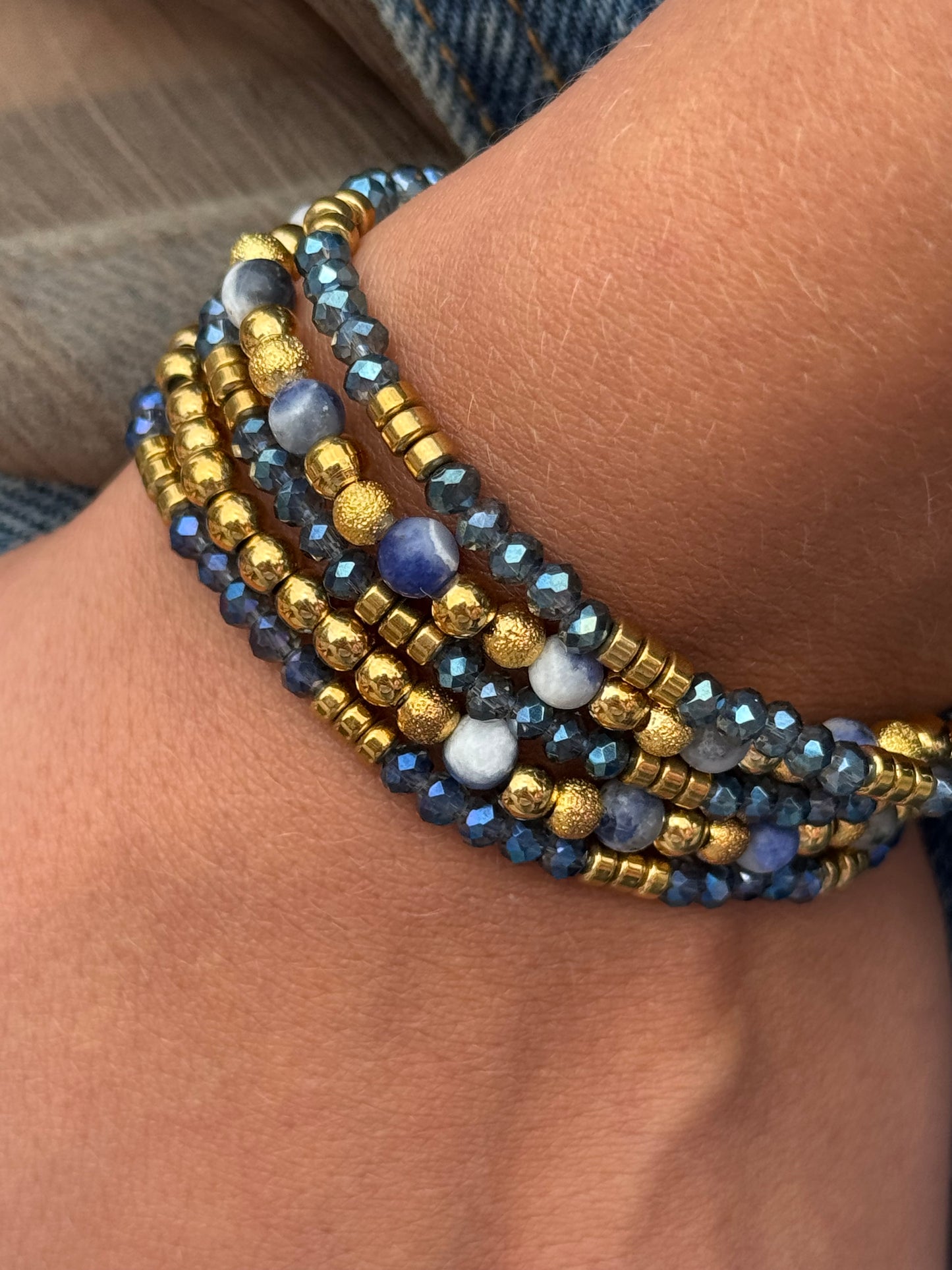 Armbånd Ofelia Navy - Sæt med 5 armbånd