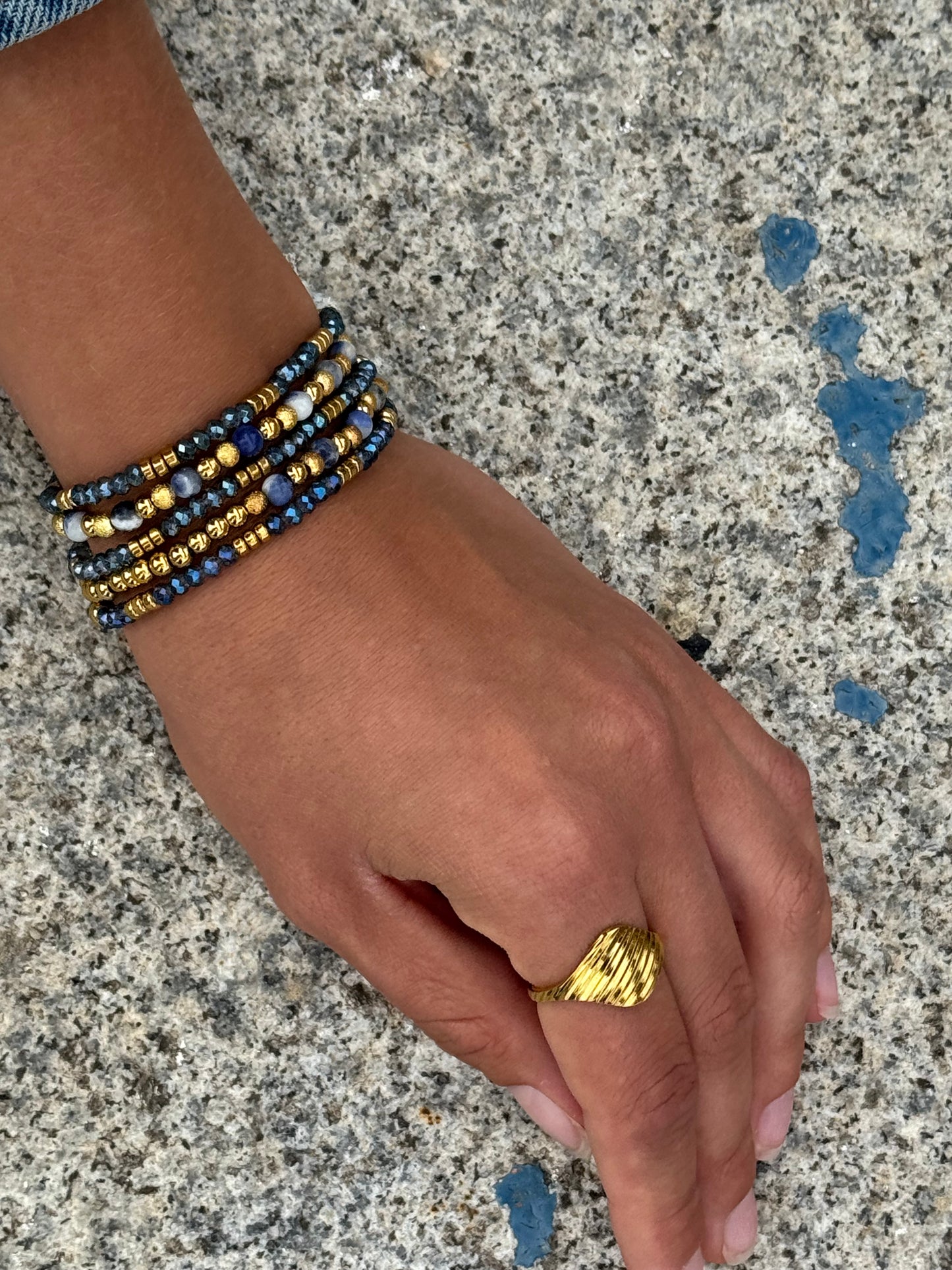 Armbånd Ofelia Navy - Sæt med 5 armbånd