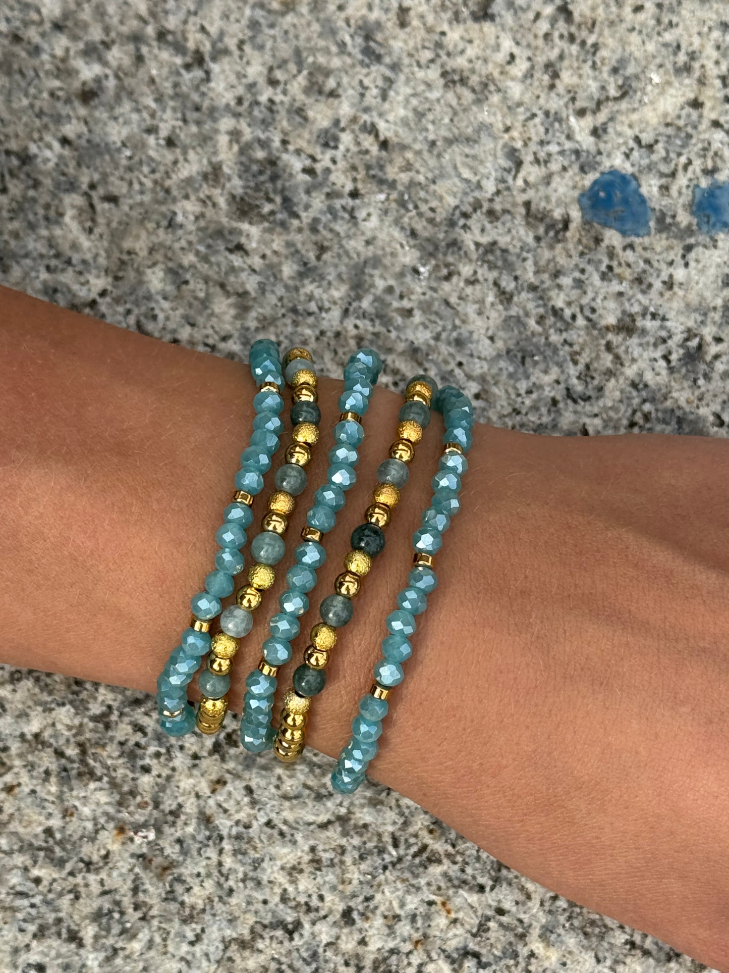Armbånd Ofelia Aqua - Sæt med 5 armbånd