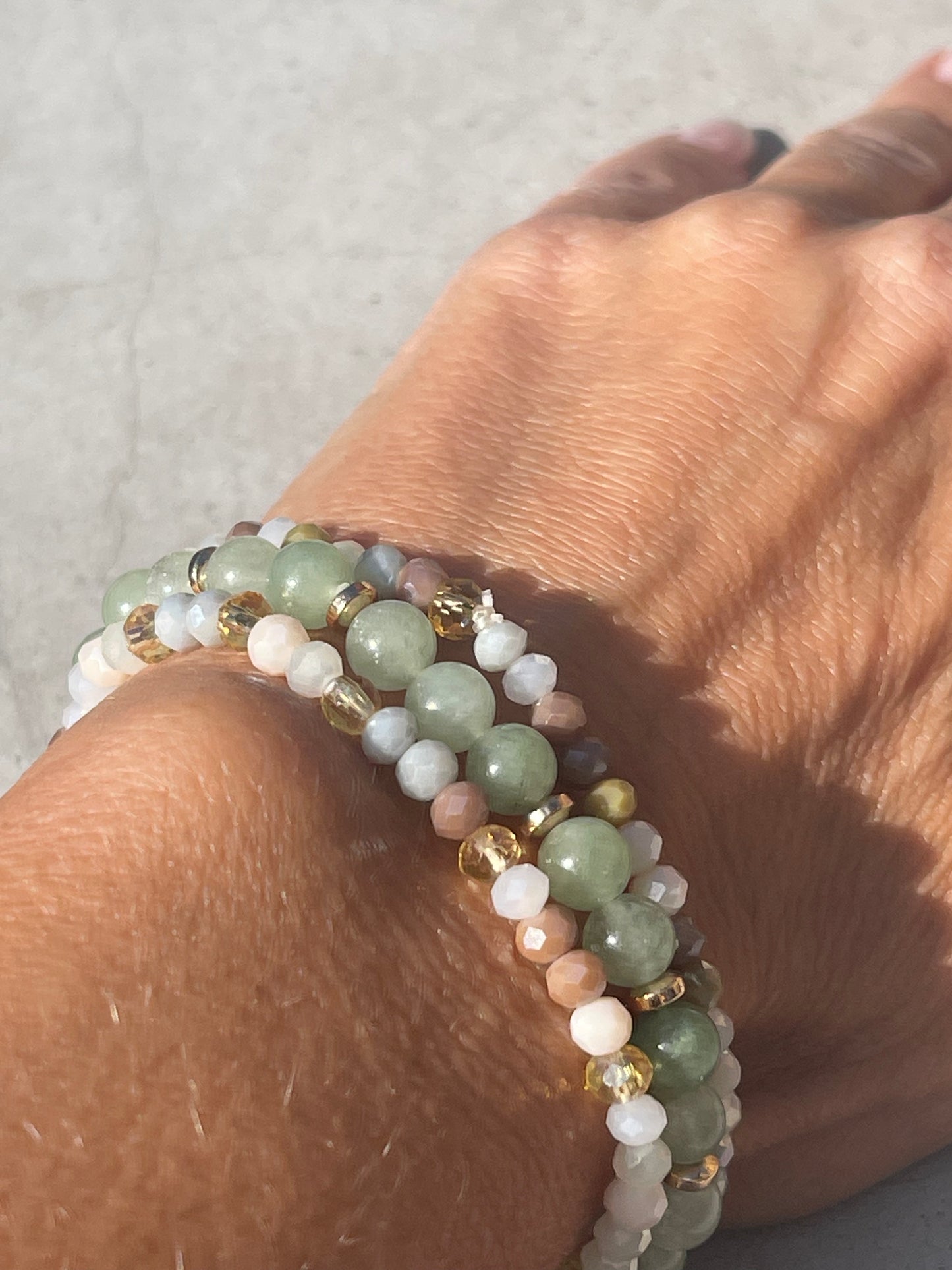 Armbånd Luna Jade Green – Sæt med 3 stk