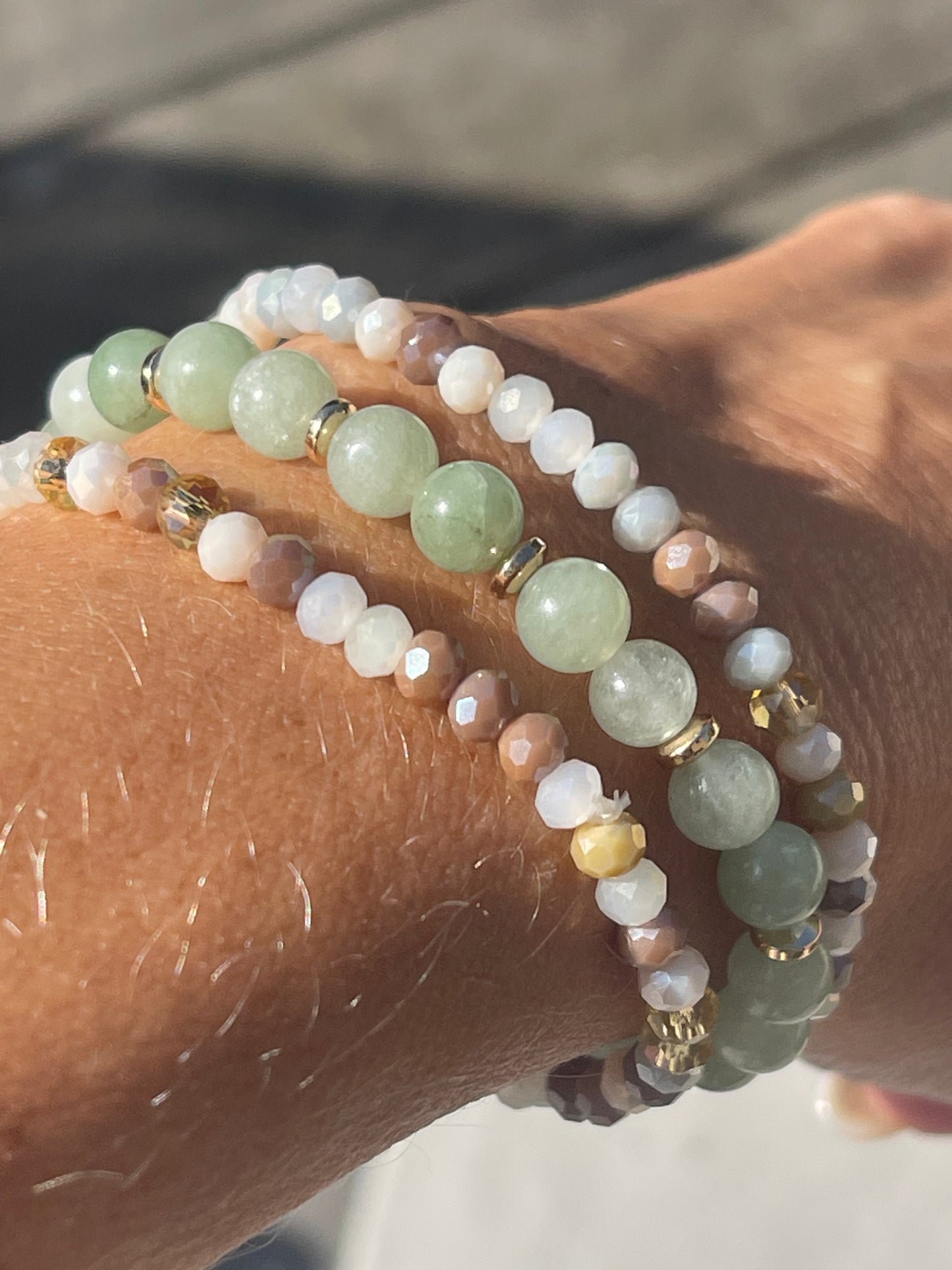 Armbånd Luna Jade Green – Sæt med 3 stk