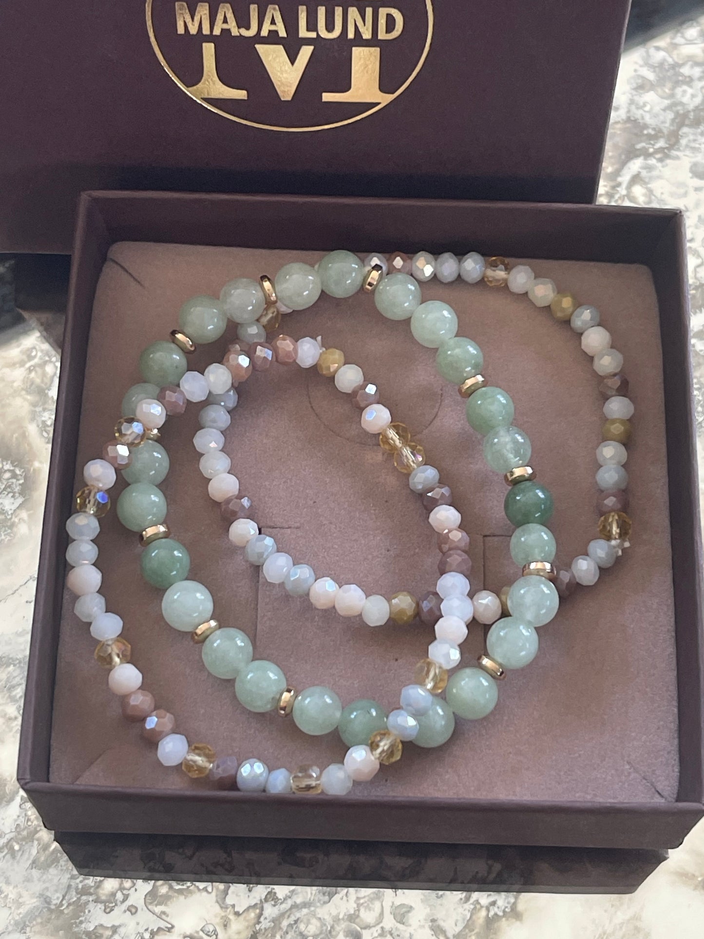 Armbånd Luna Jade Green – Sæt med 3 stk