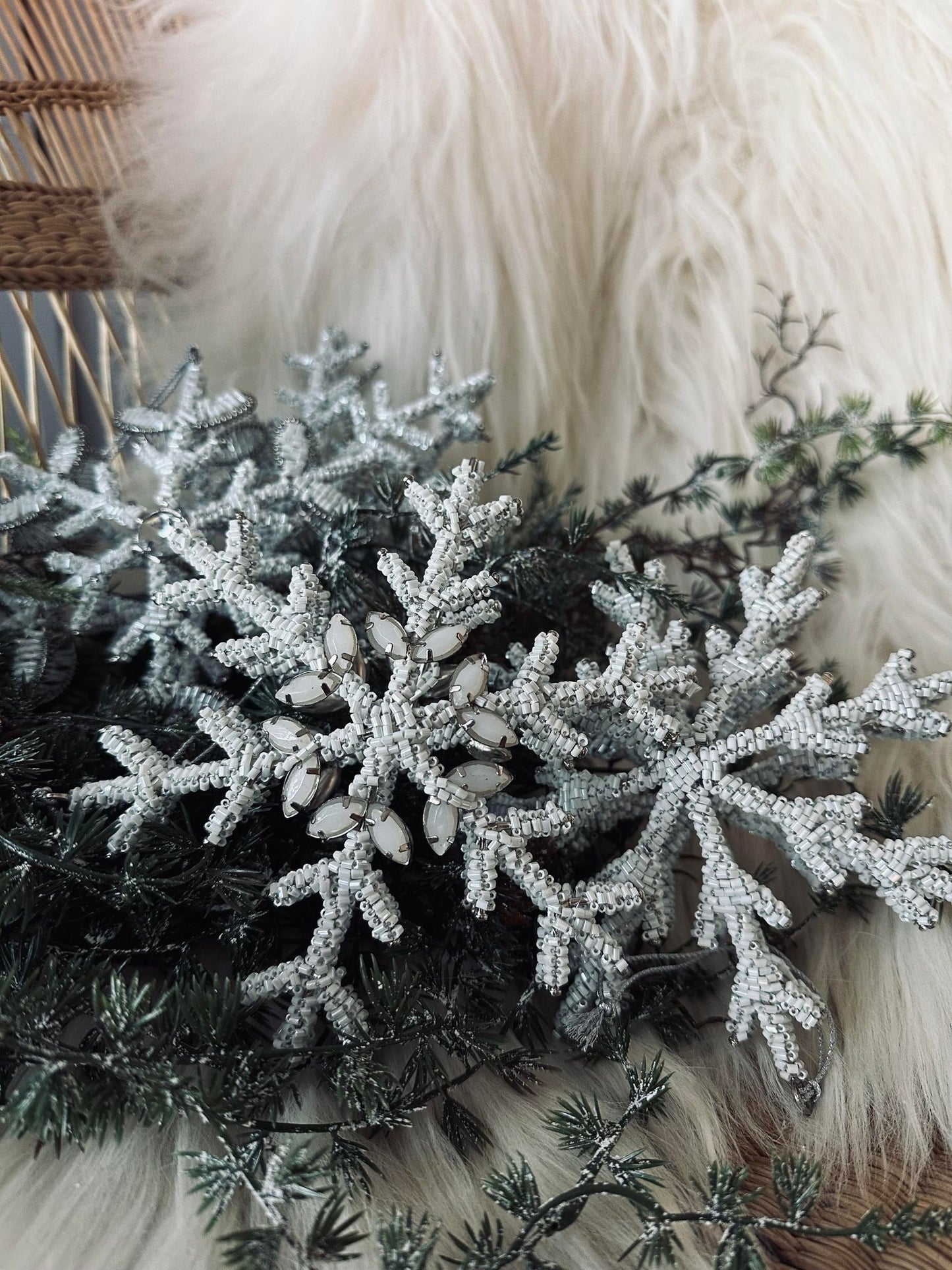 Juleophæng silver / white mix