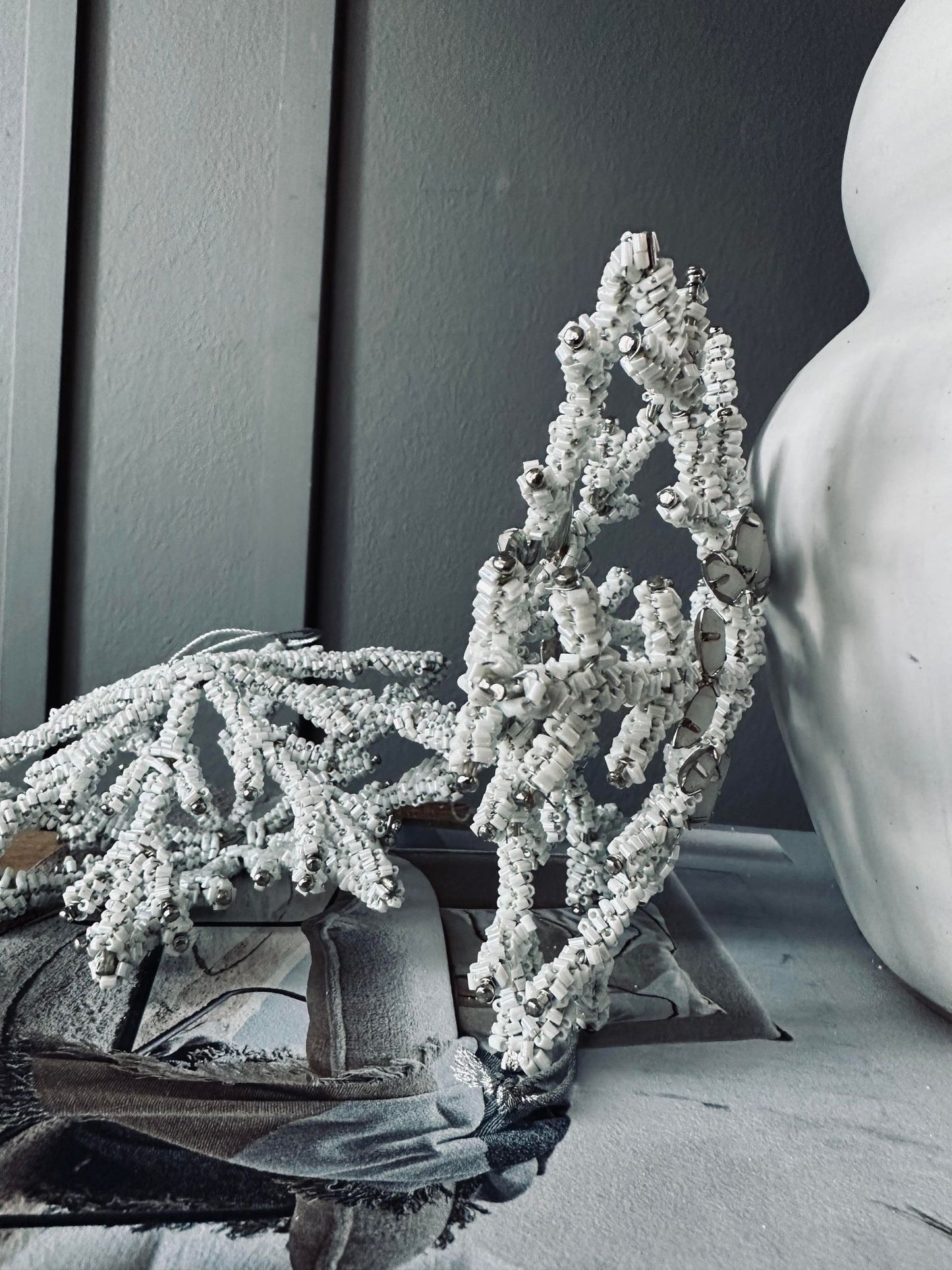 Juleophæng silver / white mix