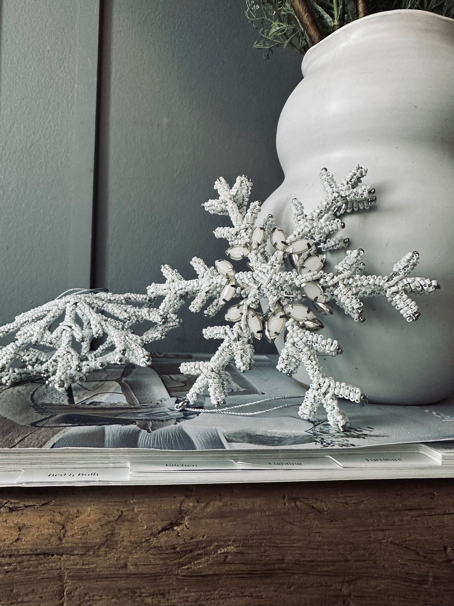Juleophæng silver / white mix