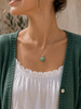 Laia Halskæde Natursten/Hjerte - Jade Grøn