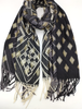 Tørklæde diamond printed black