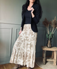 Nederdel Boho Leaf beige